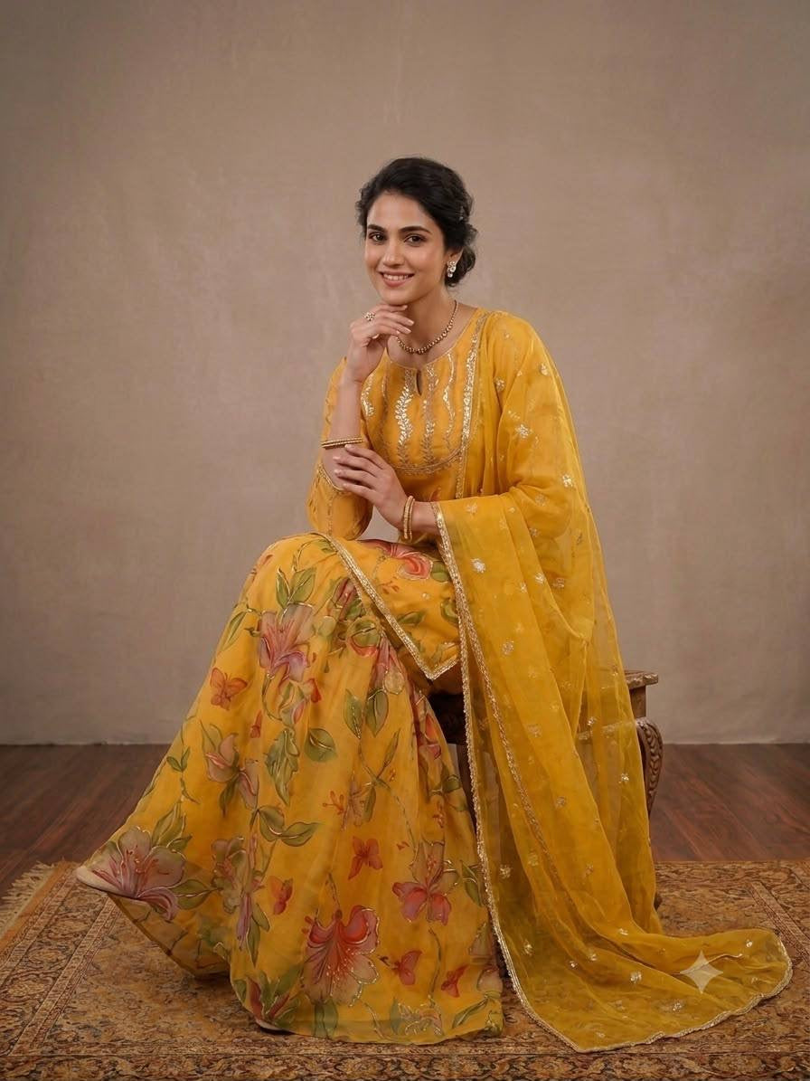 BEAUTIFUL SEQUENCE EMBROIDERED WORKED TOP , SARARA WITH DUPATTA