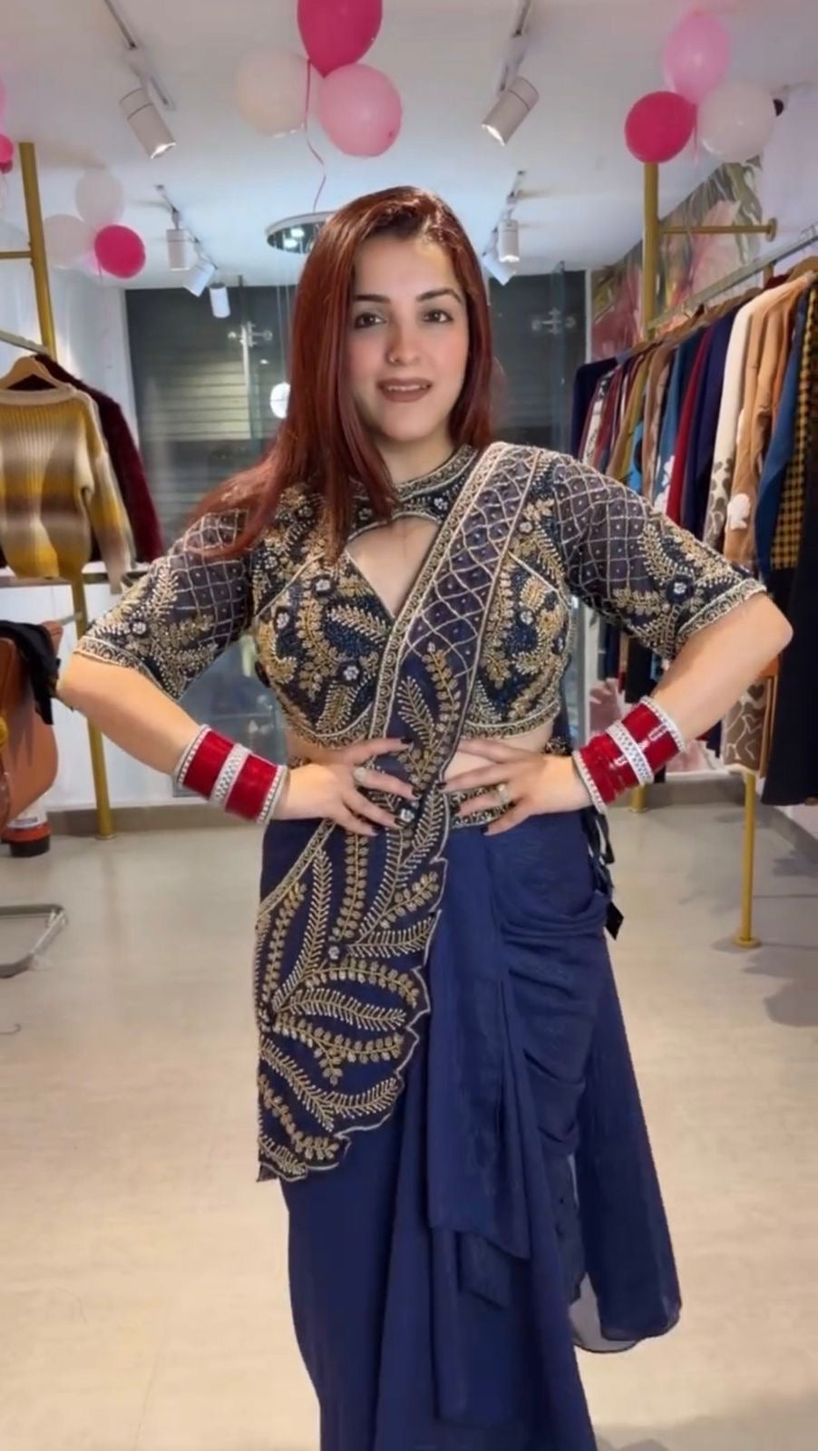 NEW SUPERHIT TRENDING READY TO WEAR SAREE WITH SEMI-BEADS