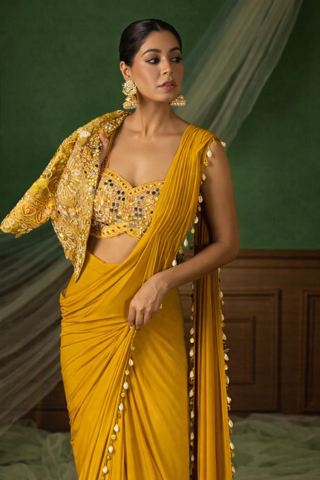 Experience effortless luxury with this premium ready-to-wear saree