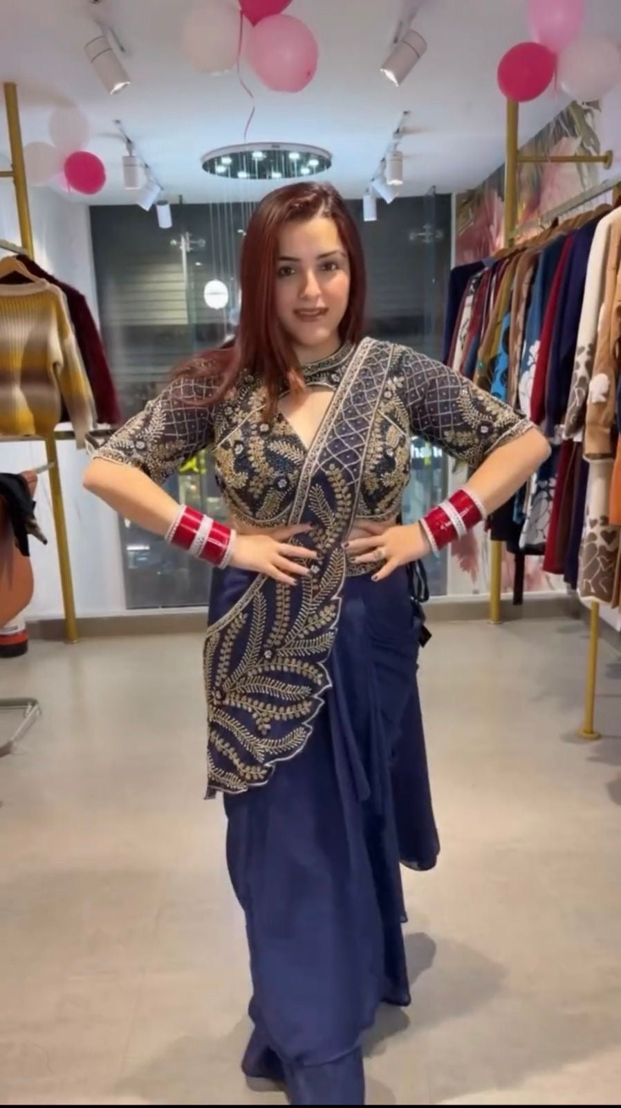 NEW SUPERHIT TRENDING READY TO WEAR SAREE WITH SEMI-BEADS