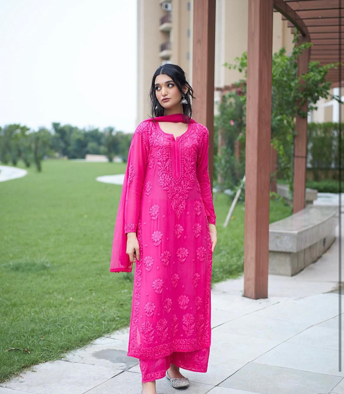 EXCLUSIVE GEORGETTE WITH EMBROIDERY SUIT WITH DUPATTA
