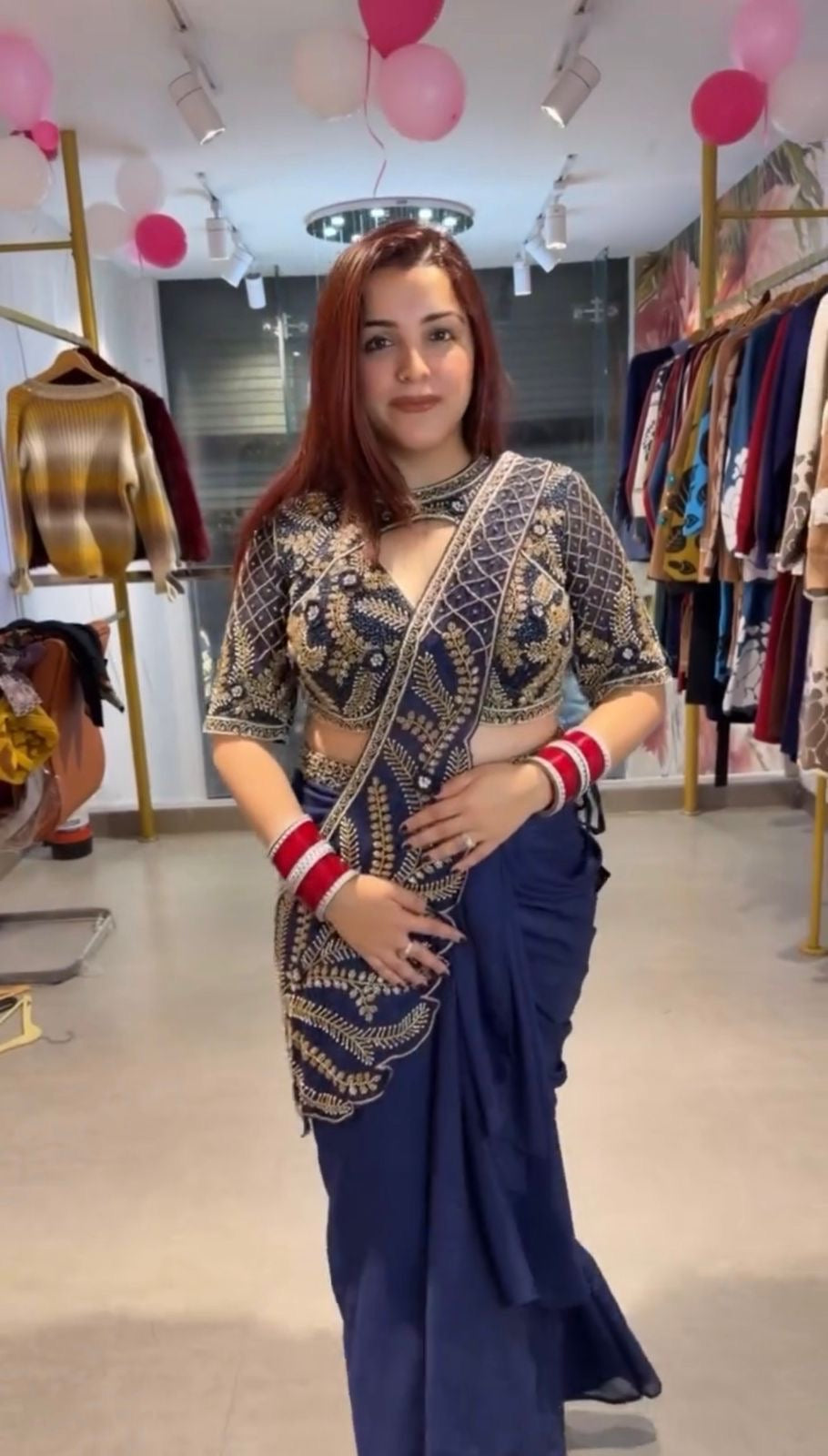 NEW SUPERHIT TRENDING READY TO WEAR SAREE WITH SEMI-BEADS