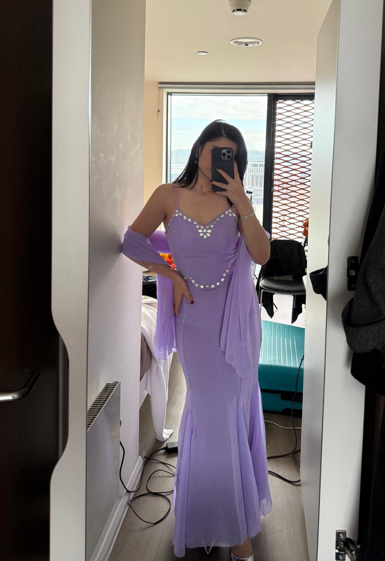 Pastel Lavender Designer Party Wear Cor-Set