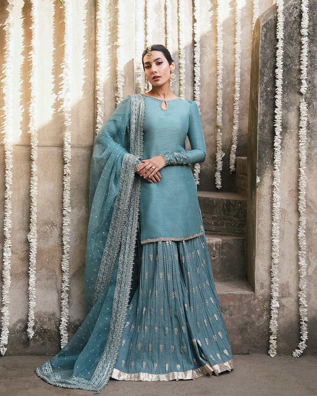 Sitara Pearl Work Sharara Suit with Dupatta