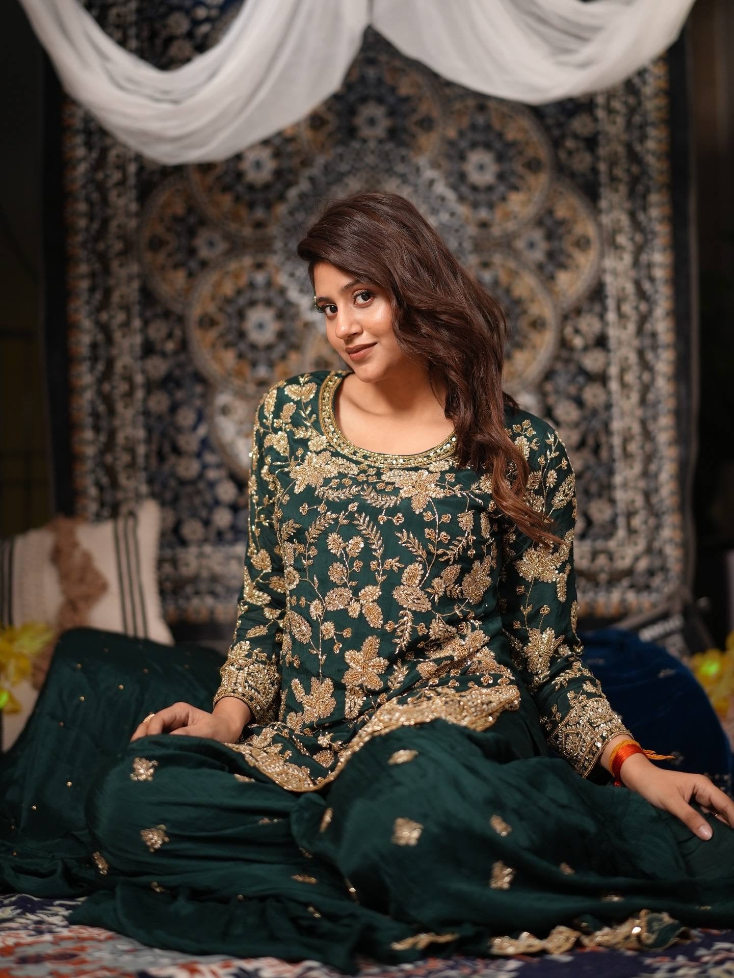 HEAVY SEMI-BEADS EMBROIDERY WORK & ELEGANT STYLE