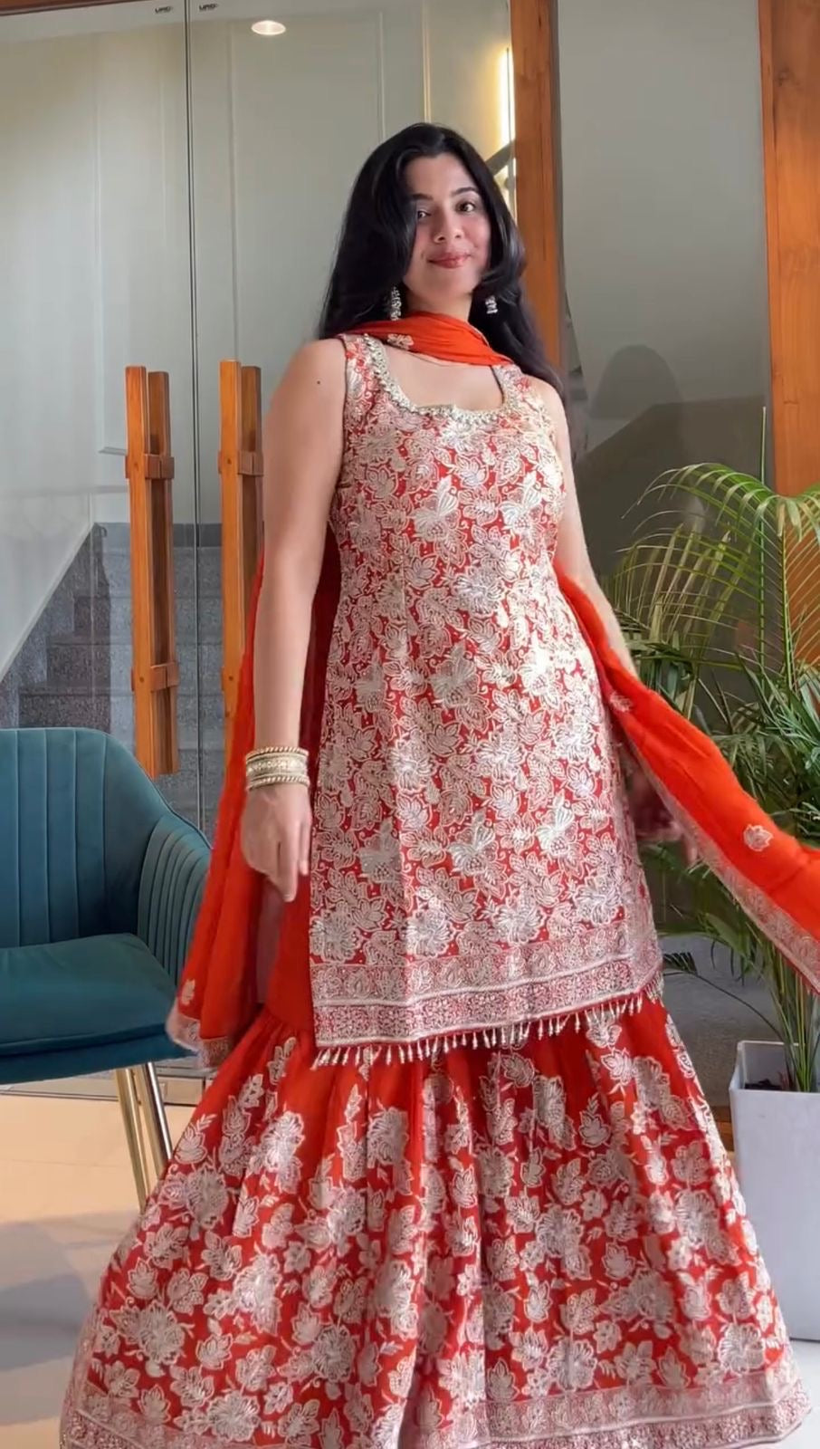 Premium 3-Piece Embroidered Georgette Suit with Heavy Work
