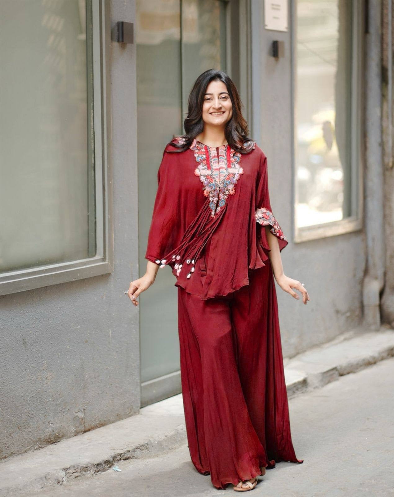 NEW TRENDY THREE PIECE INDO WESTERN WITH SEQUENCE EMBROIDERED WORK