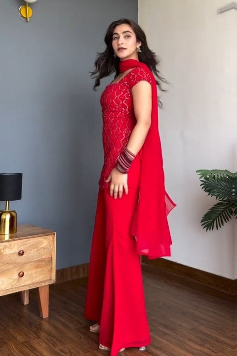 90’S STYLE ICONIC KURTA WITH BELL BOTTOM PLAZZO SET