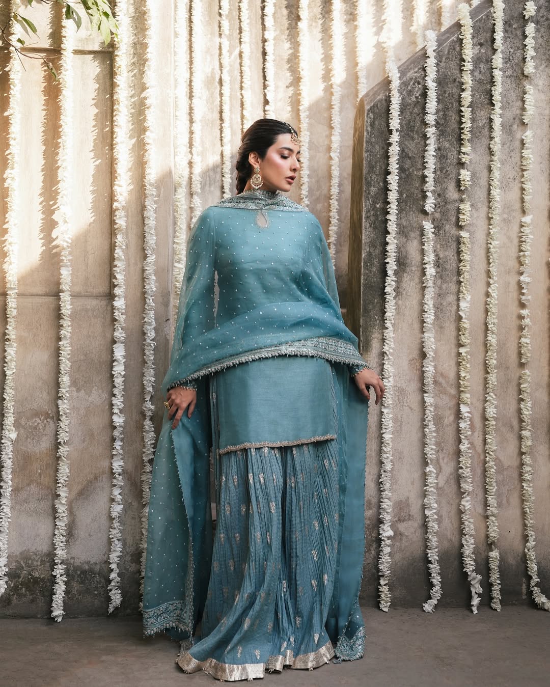 Sitara Pearl Work Sharara Suit with Dupatta