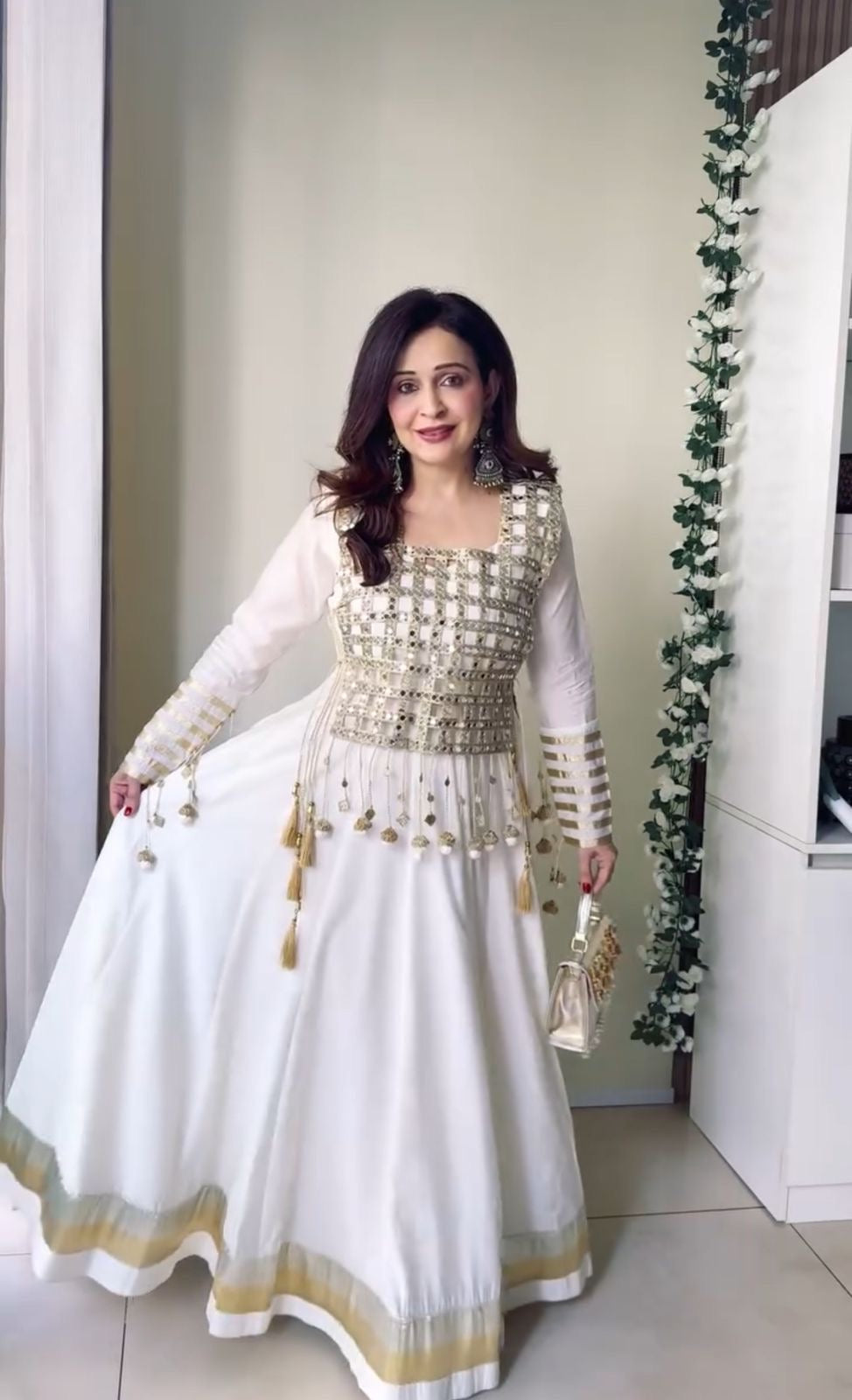 NEW RANGOLI SILK ANARKALI GOWN AND KOTI MIRROR WORK