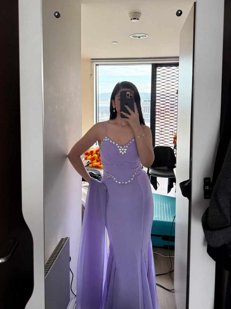 Pastel Lavender Designer Party Wear Cor-Set