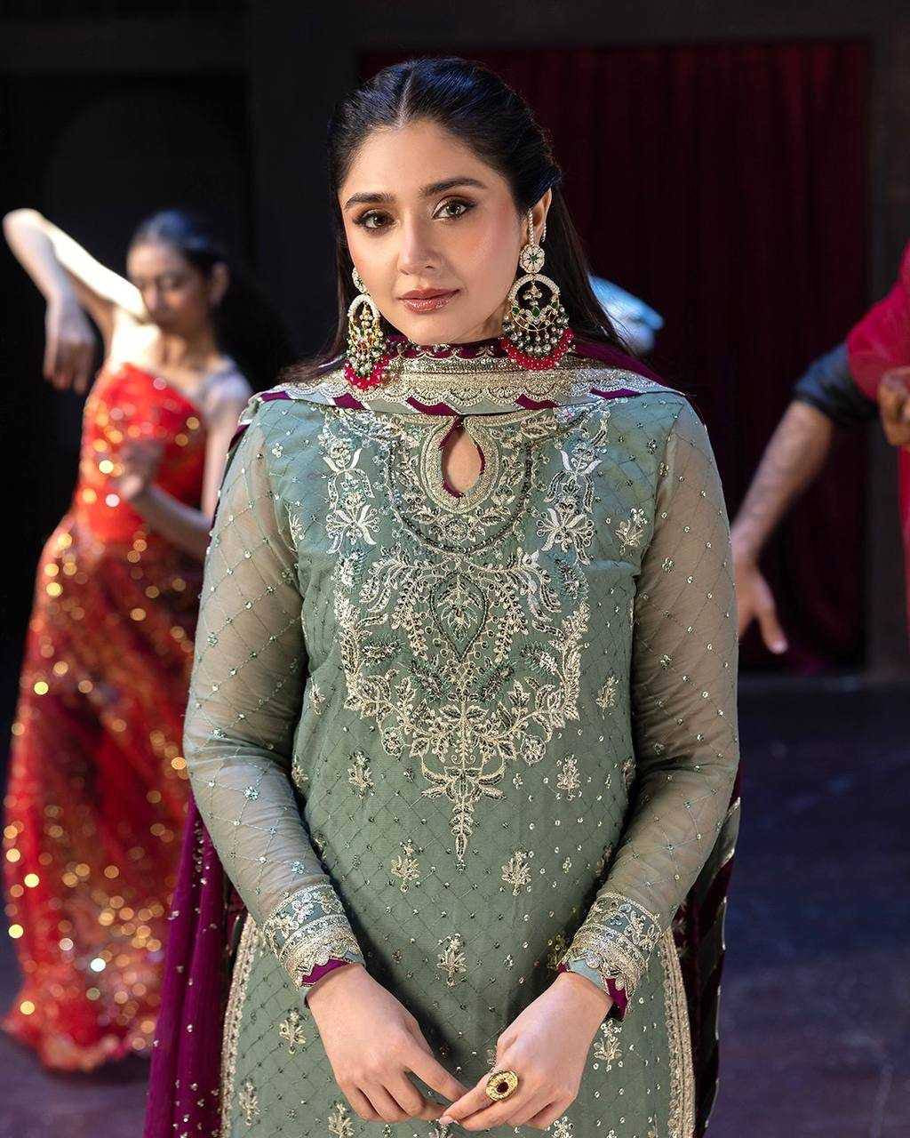 3 PIECES KURTI, PENT & DUPATTA WITH EMBROIDERY WORK