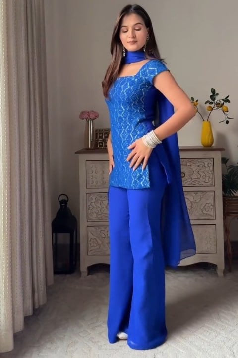 90’S STYLE ICONIC KURTA WITH BELL BOTTOM PLAZZO SET