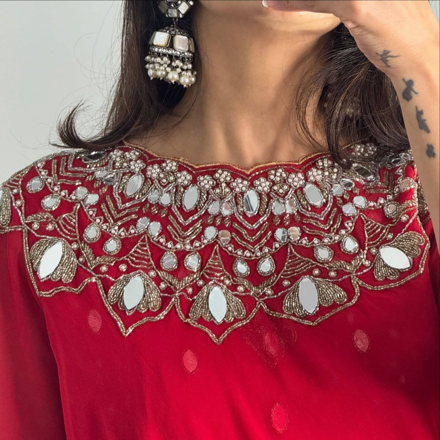EXCLUSIVE 2 STYLES HAND WORKED DRAPE SAREE