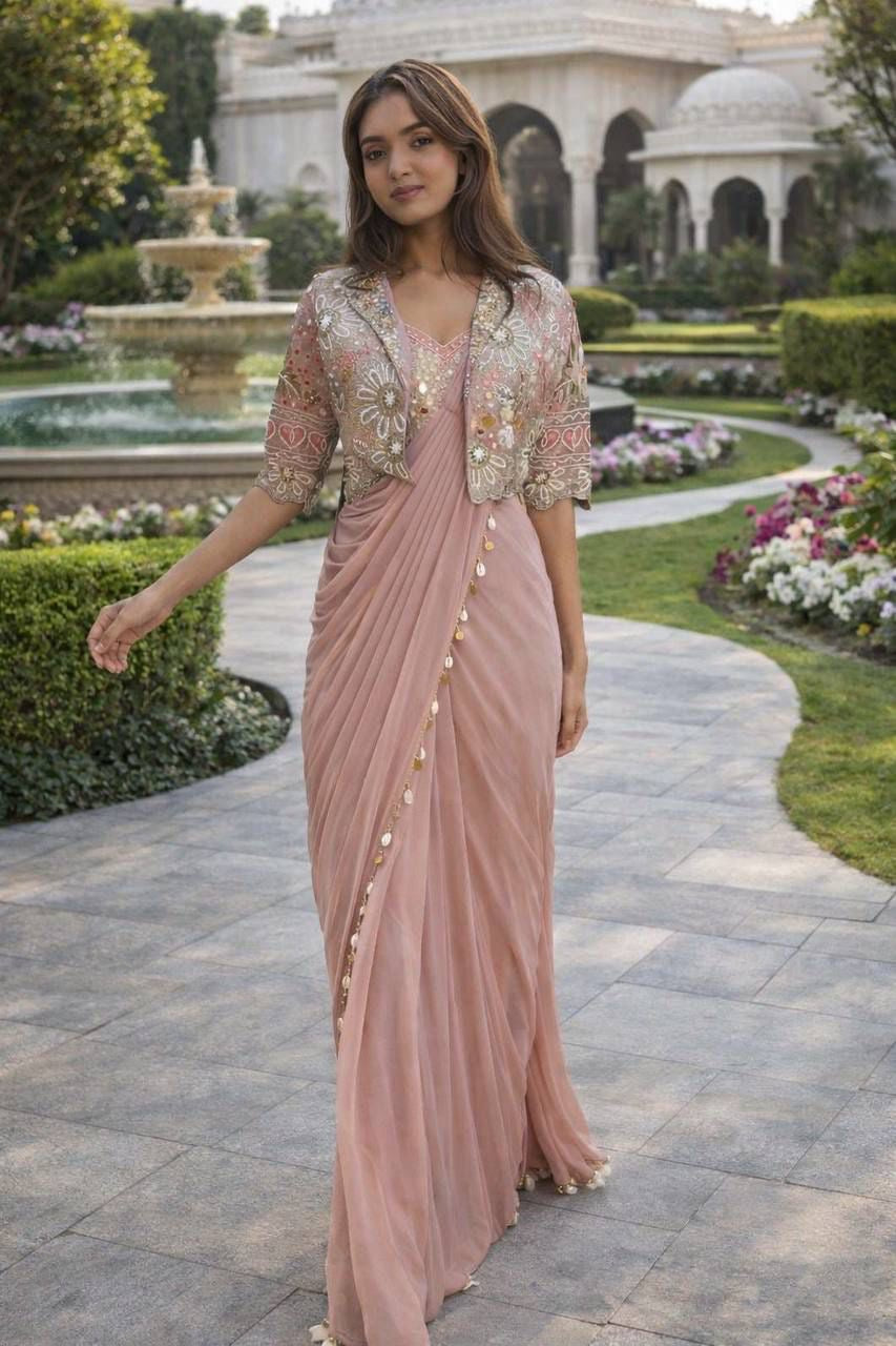 Experience effortless luxury with this premium ready-to-wear saree