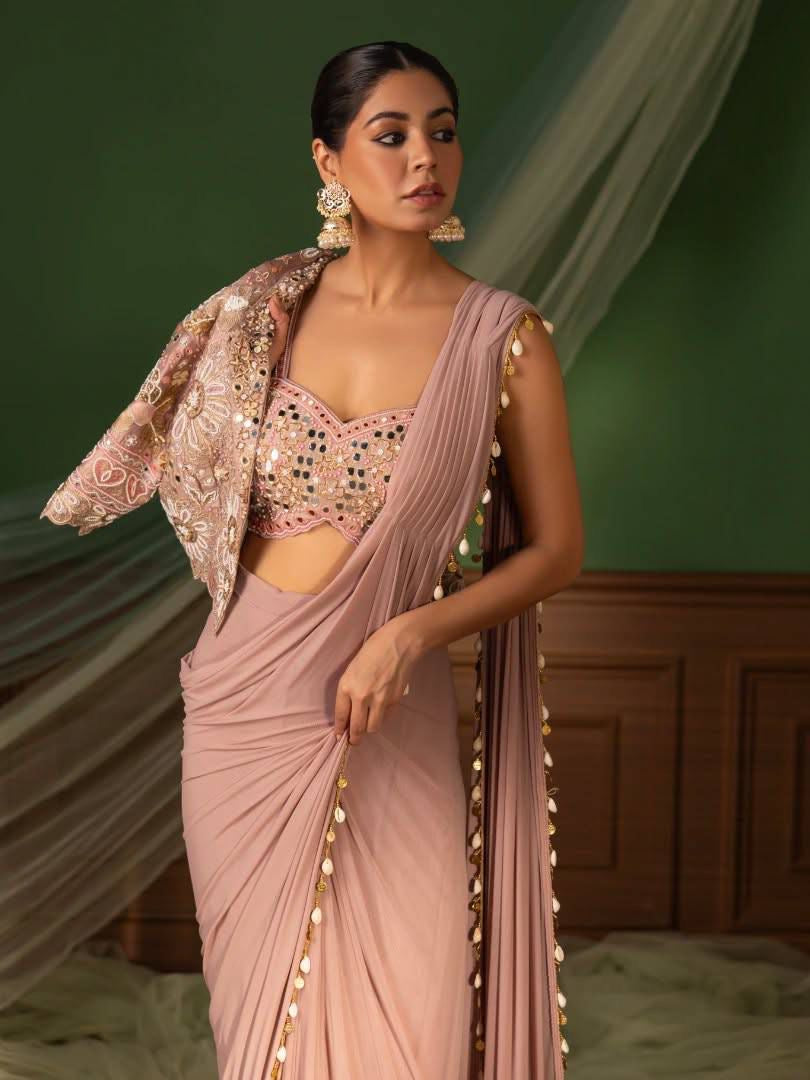 Experience effortless luxury with this premium ready-to-wear saree