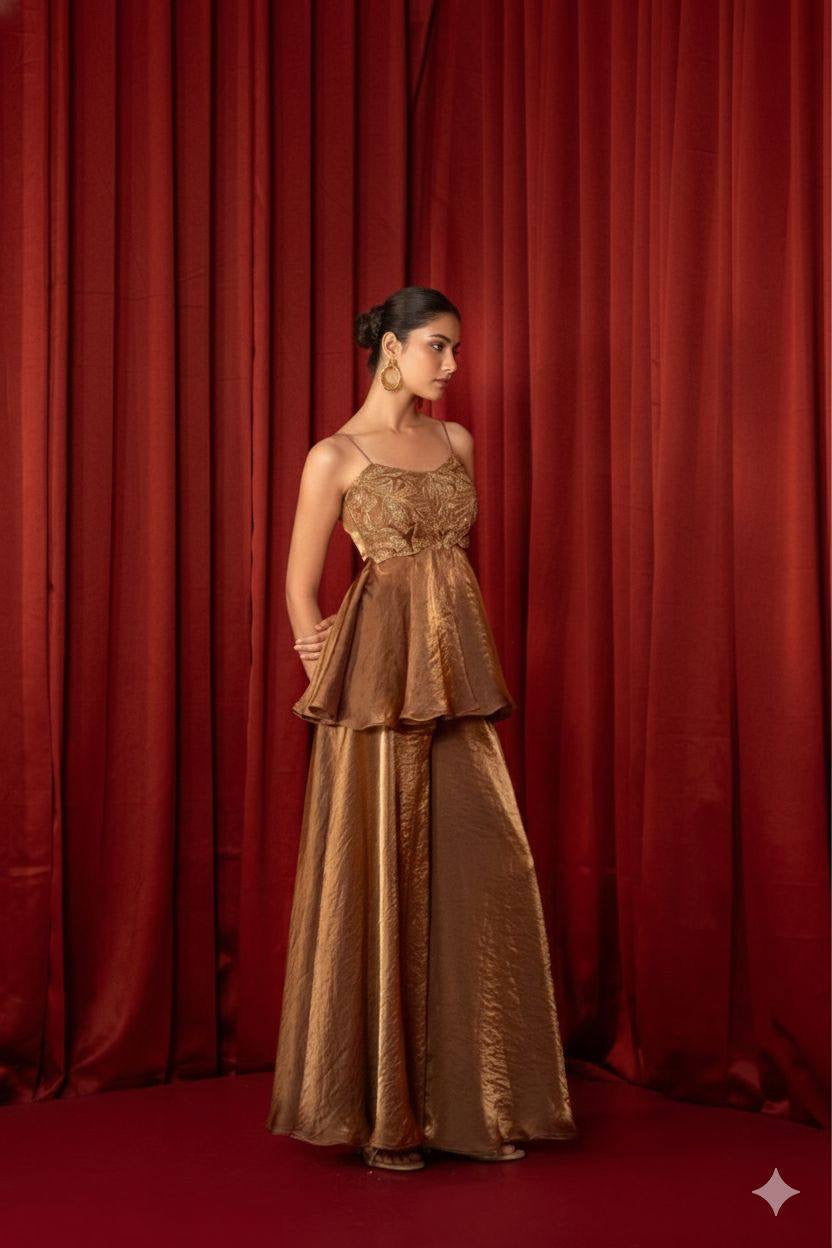 ✨ EXCLUSIVE AND TRENDY FOR WEDDING SEASON OUR SEQUENCE EMBROIDERED TOP, PLAZZO AND DUPATTA ✨