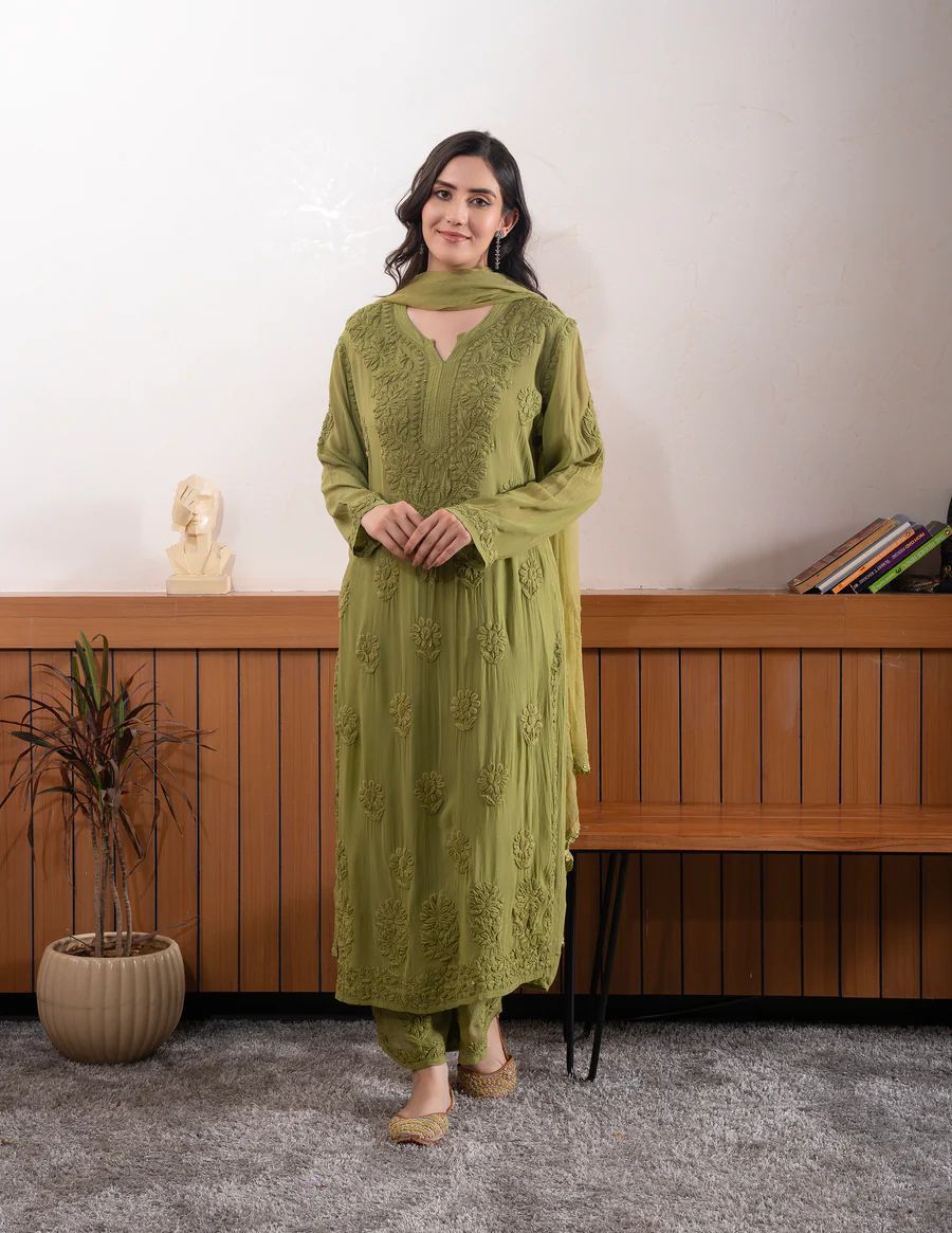 EXCLUSIVE GEORGETTE WITH EMBROIDERY SUIT WITH DUPATTA