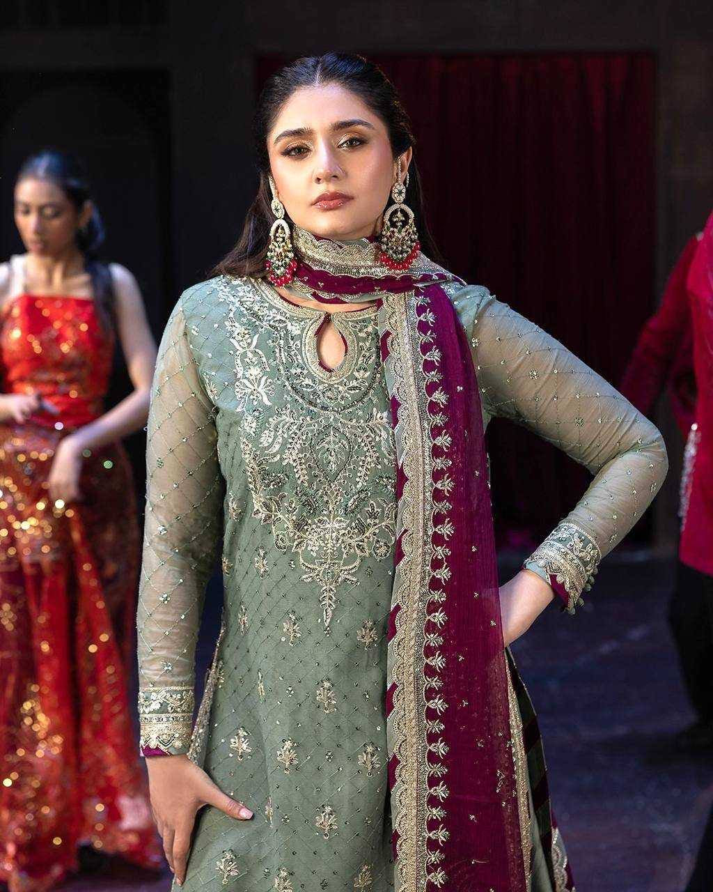 3 PIECES KURTI, PENT & DUPATTA WITH EMBROIDERY WORK