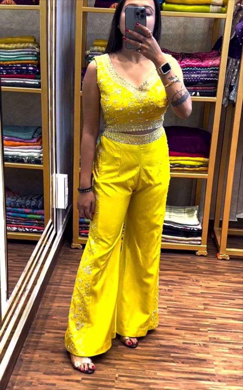 New Super Trending Embroidery cording work and Party Wear Pent With Duppta