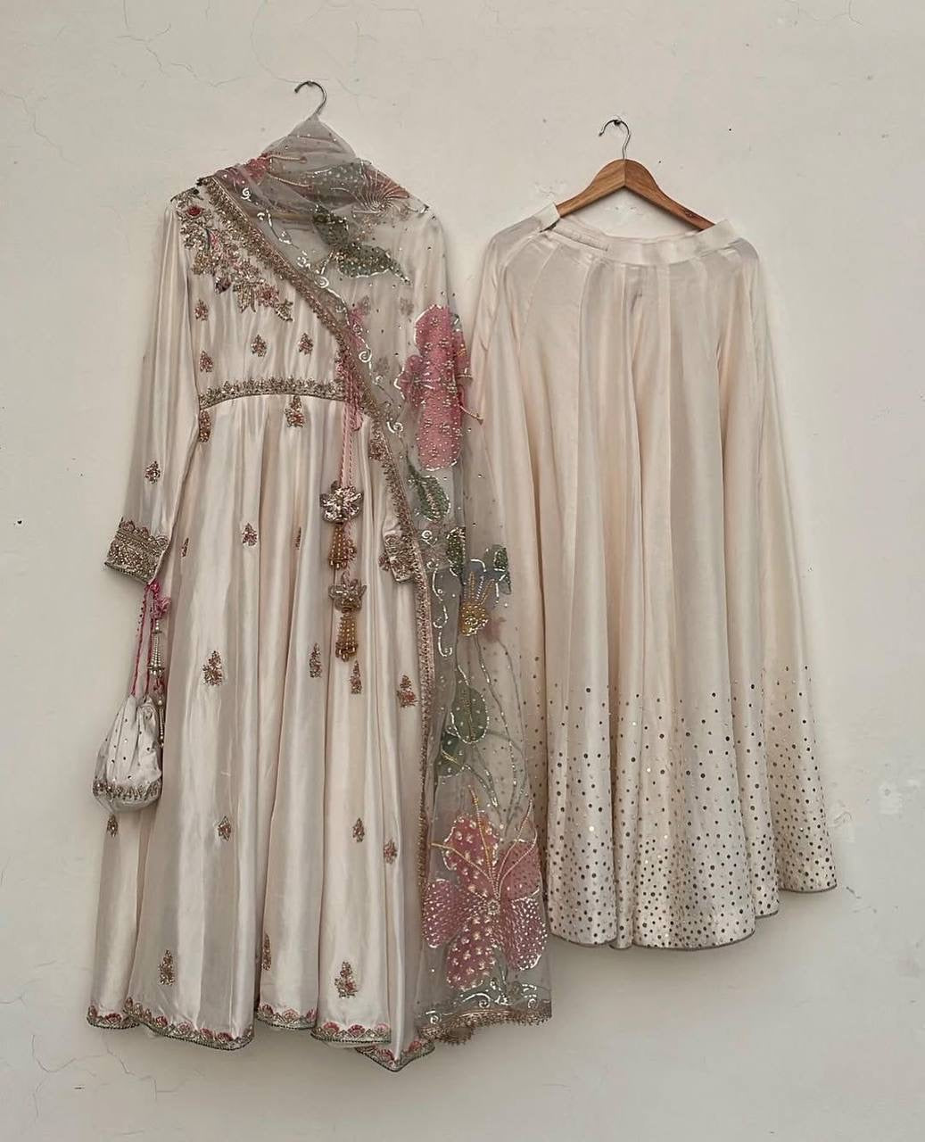 DESIGNER SEQUENCE EMBROIDERED 3 PIECE GOWN PAIR