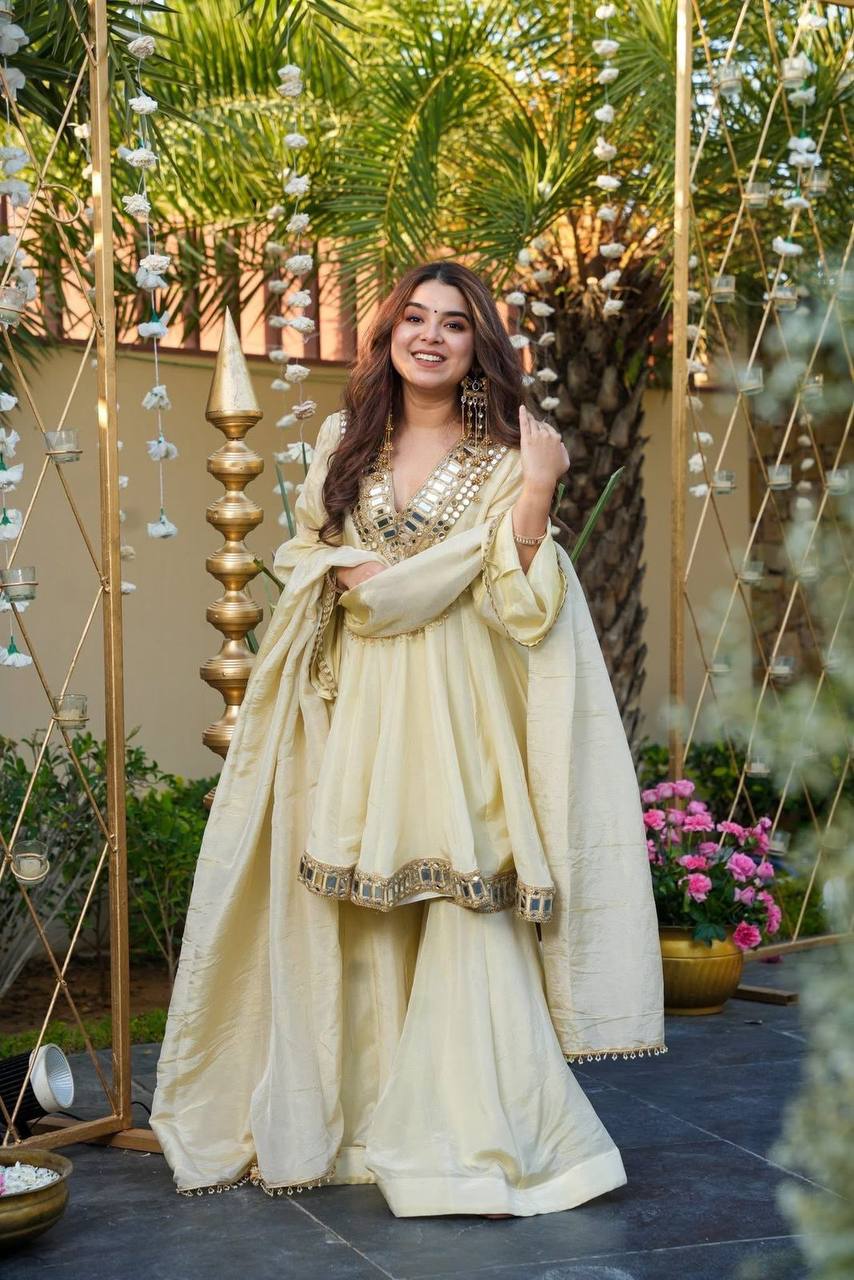 Ivory Sheeshmahal Sharara Set
