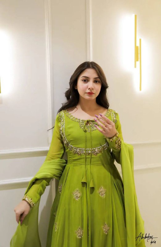 EXCLUSIVE 2 PIECE GOWN WITH DUPATTA IN SEQUENCE EMBROIDERY WORK
