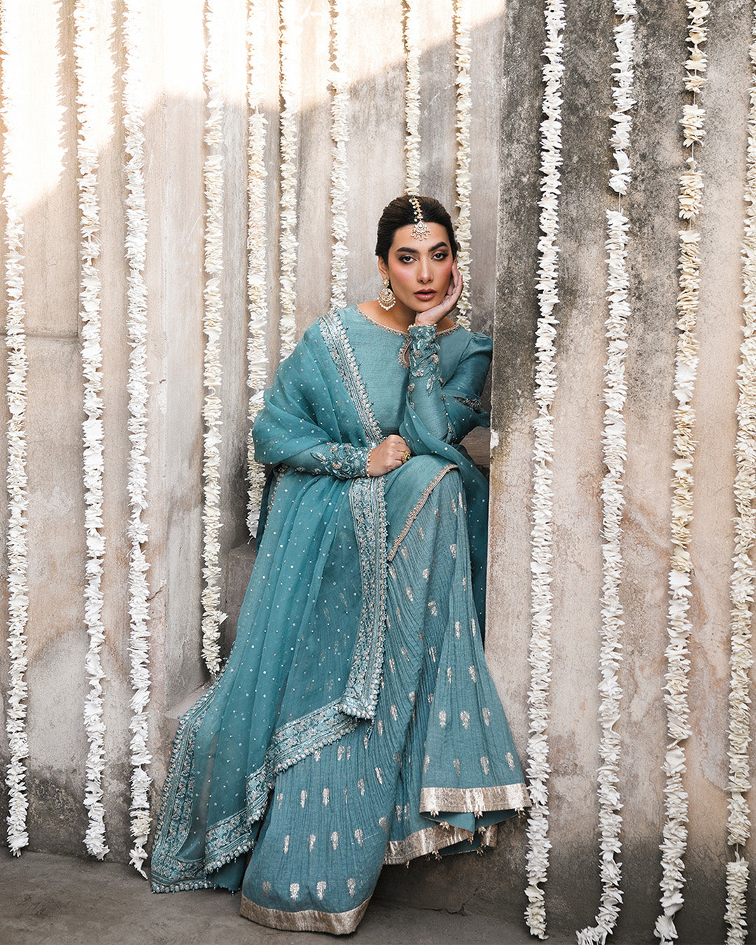 Sitara Pearl Work Sharara Suit with Dupatta