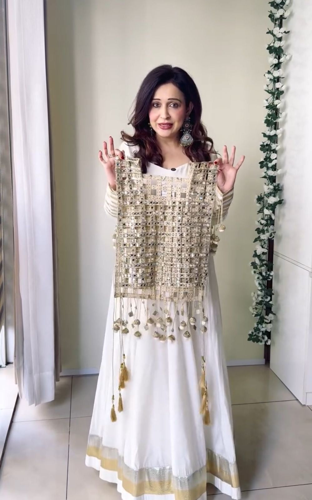 NEW RANGOLI SILK ANARKALI GOWN AND KOTI MIRROR WORK