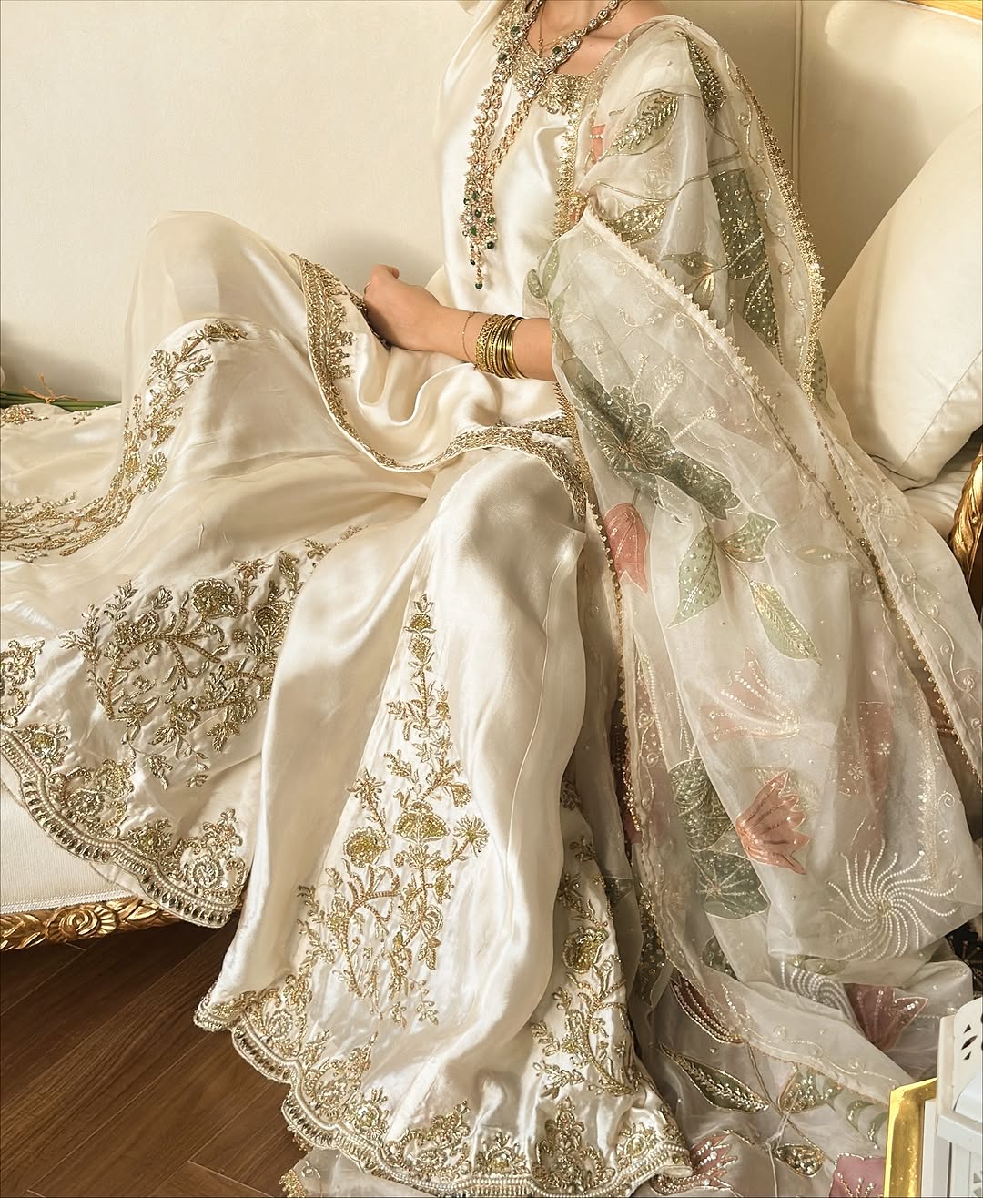 Designer Heavy Chinon Suit with Sequins Embroidery Work