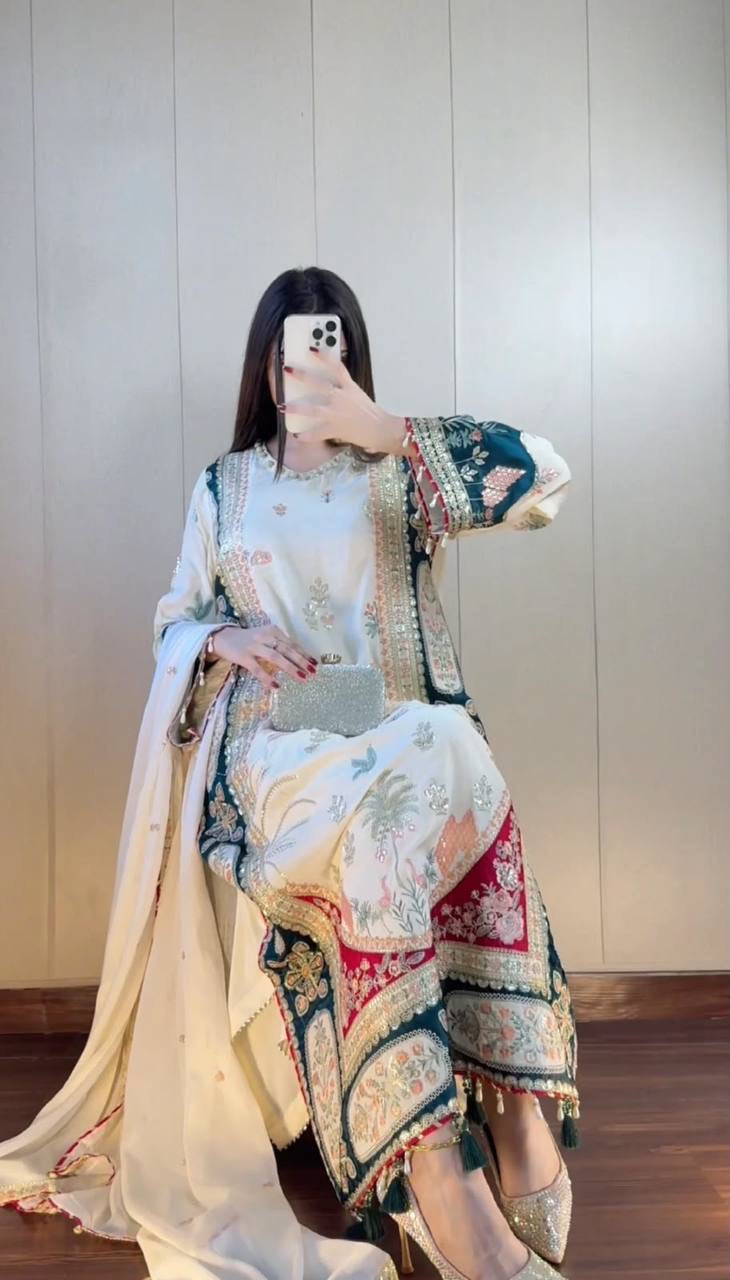 Designer Kaftaan Set with Pant & Dupatta ✨
