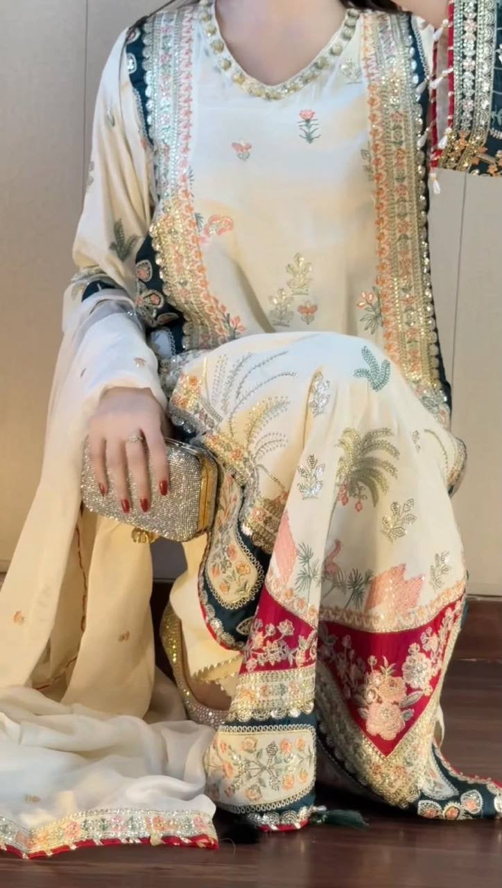 Designer Kaftaan Set with Pant & Dupatta ✨