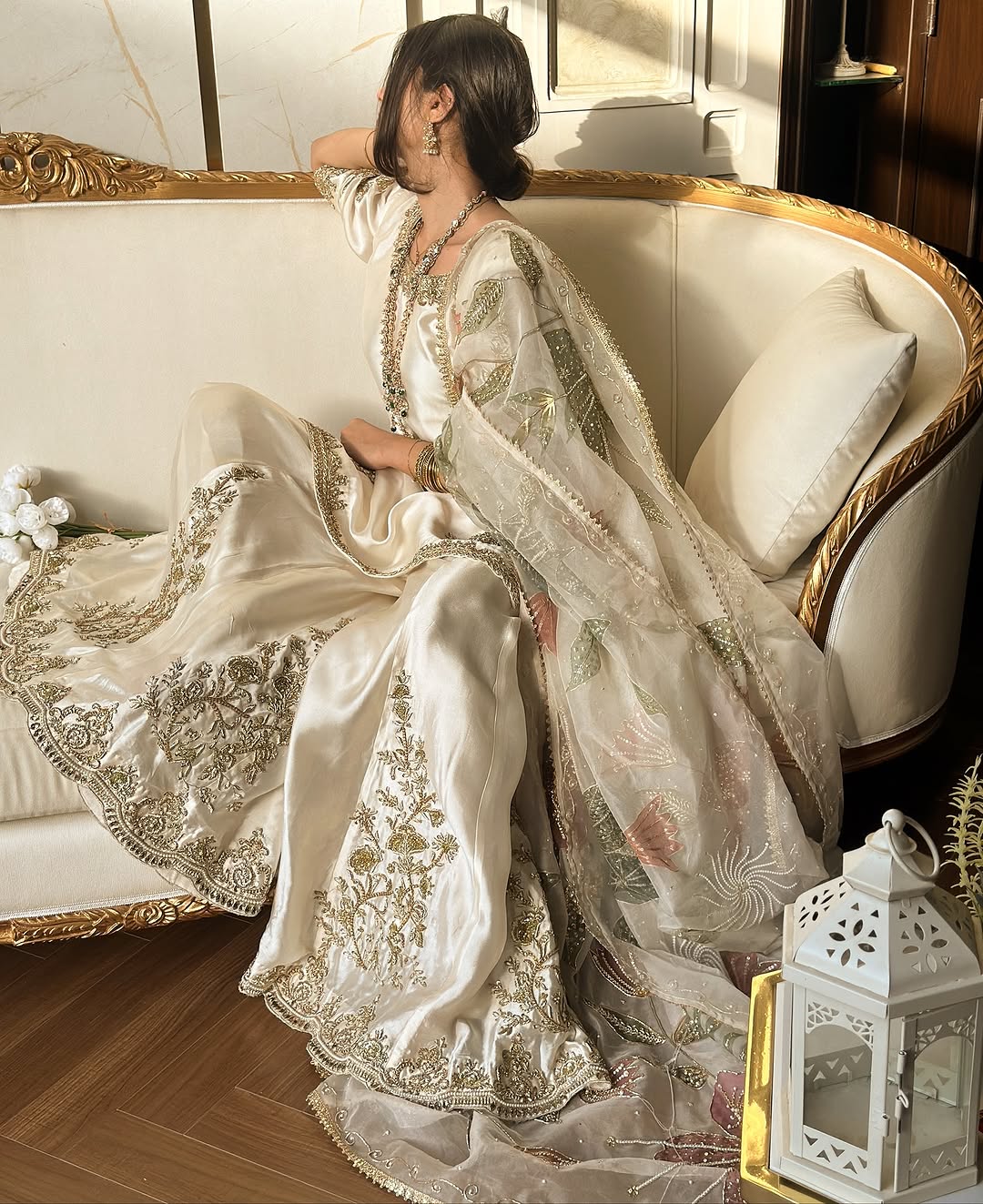 Designer Heavy Chinon Suit with Sequins Embroidery Work