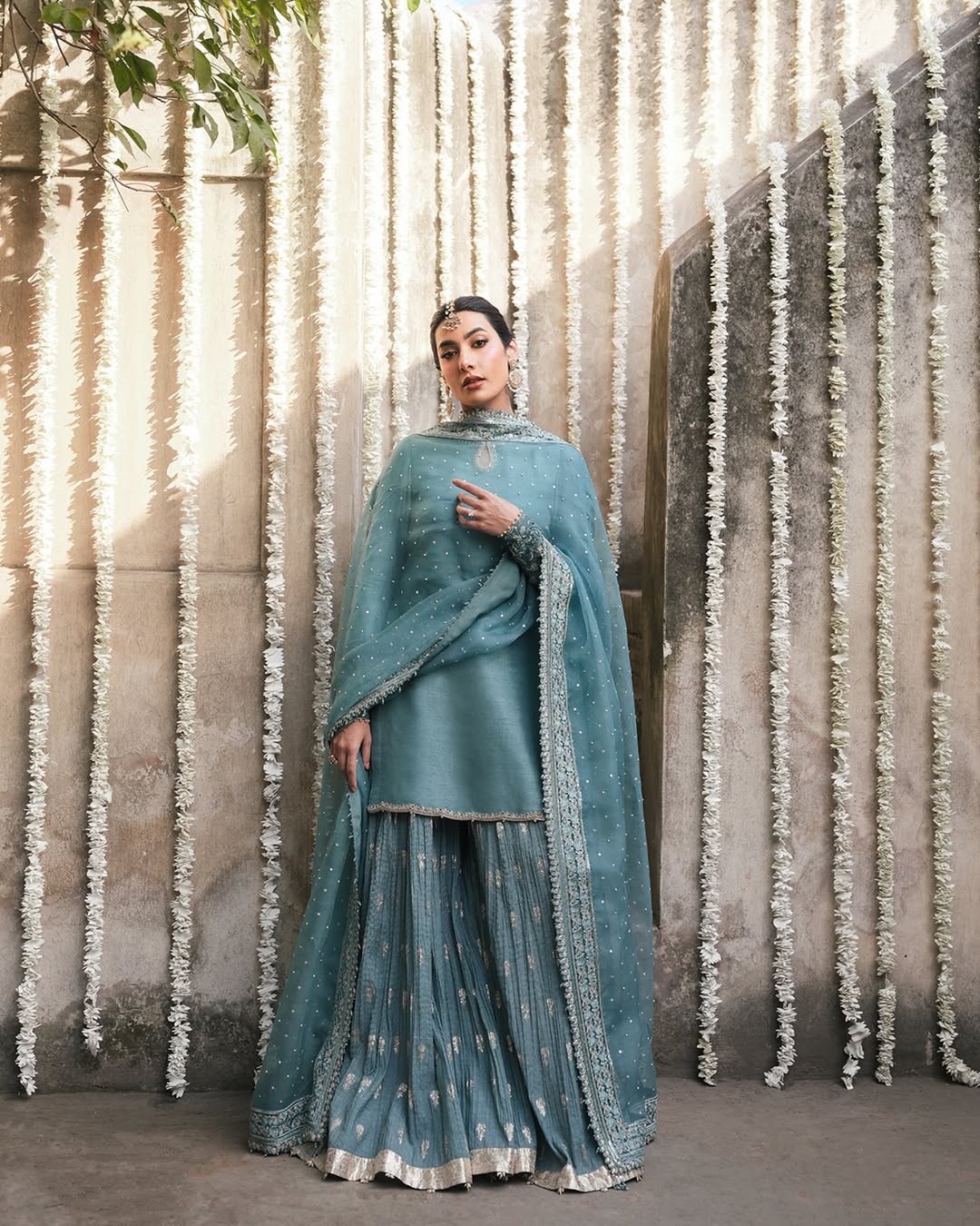 Sitara Pearl Work Sharara Suit with Dupatta