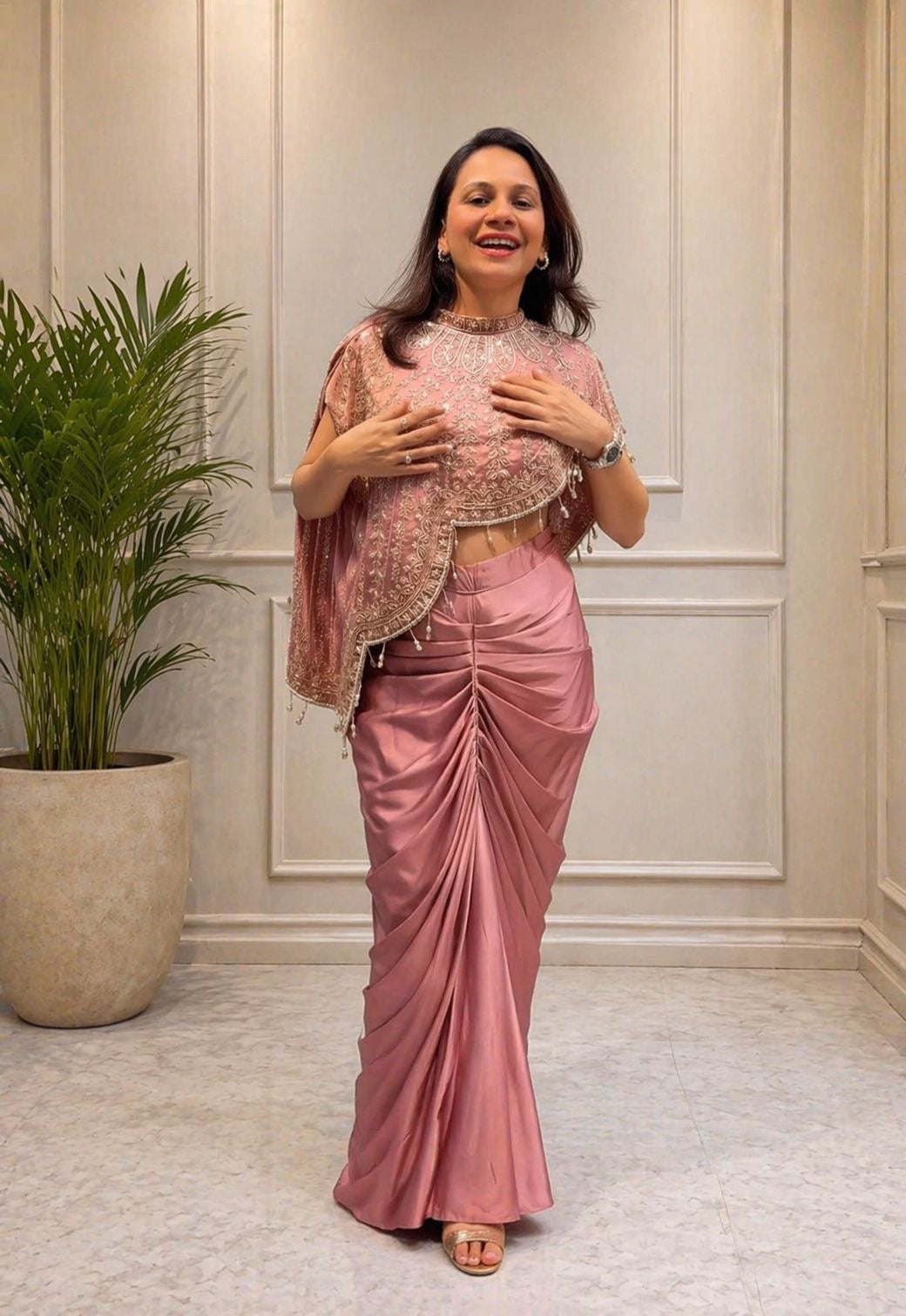Bollywood Style Embroidery Work detailing 3 pic indo-Western Set.