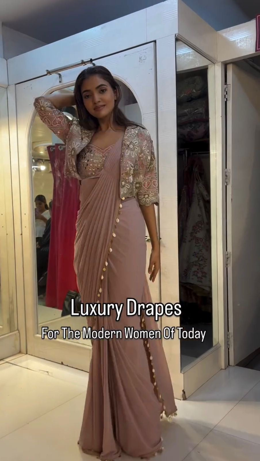 Experience effortless luxury with this premium ready-to-wear saree