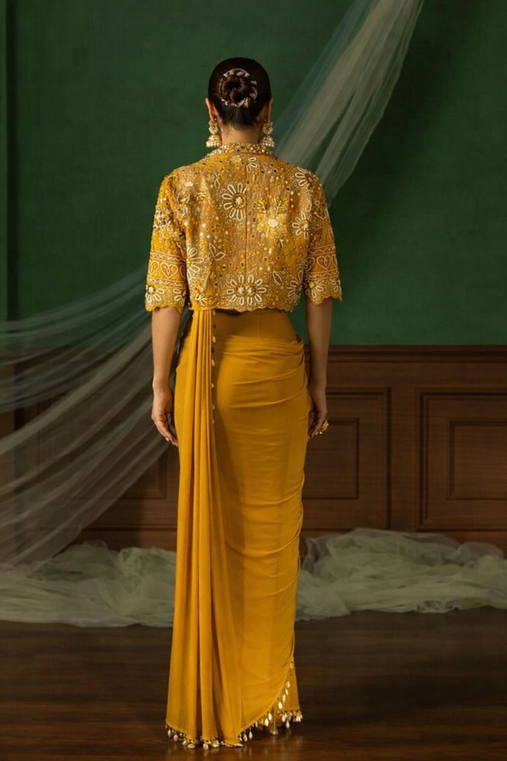 Experience effortless luxury with this premium ready-to-wear saree