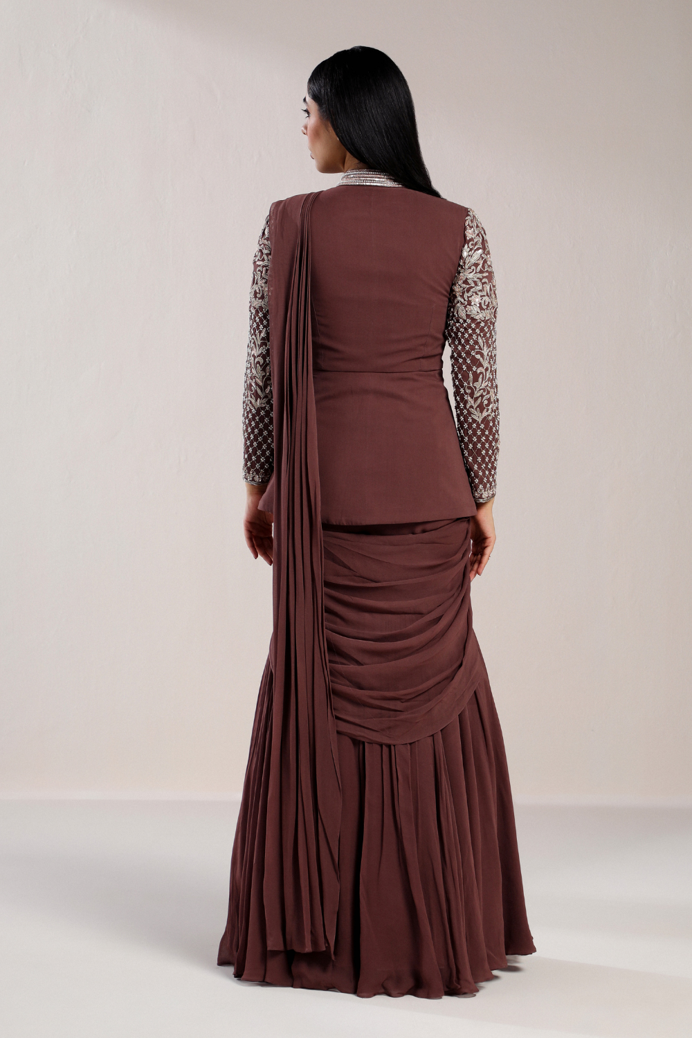 FISH CUT PEPLUM DRAPE SAREE