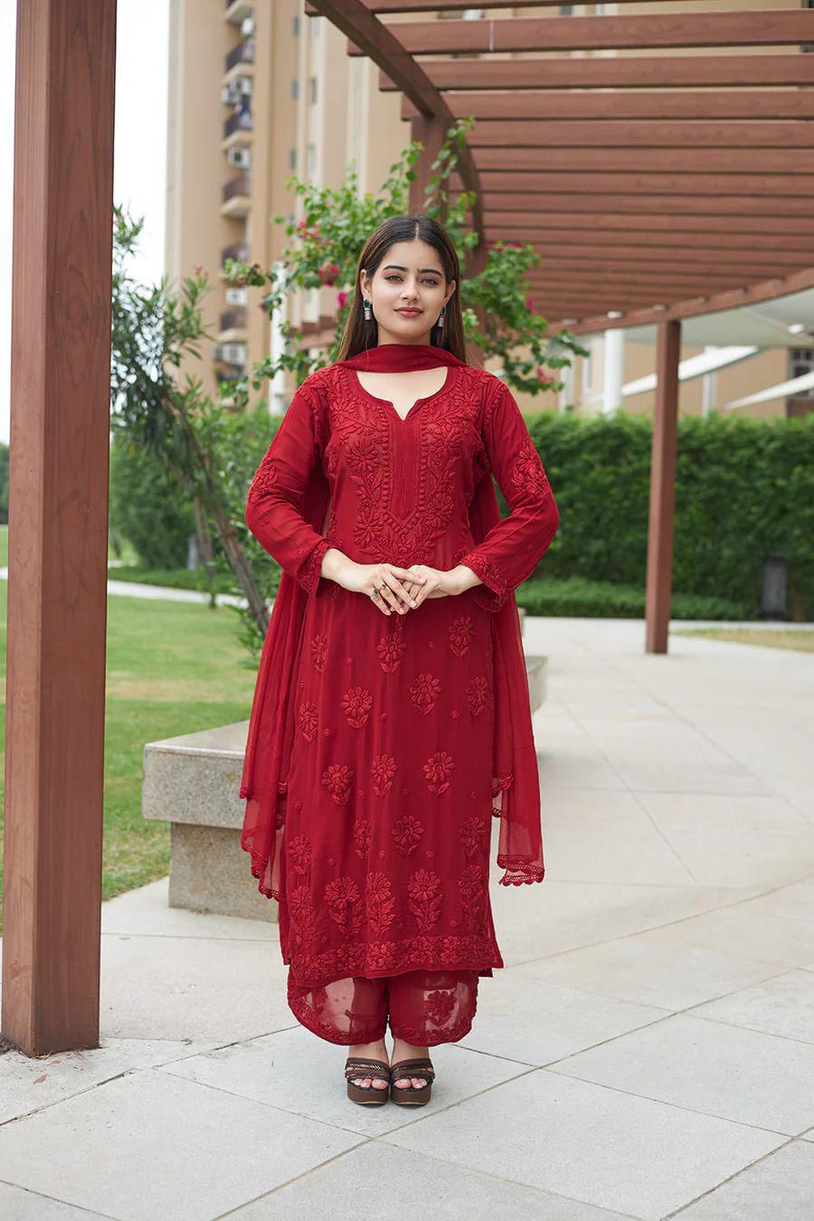 EXCLUSIVE GEORGETTE WITH EMBROIDERY SUIT WITH DUPATTA