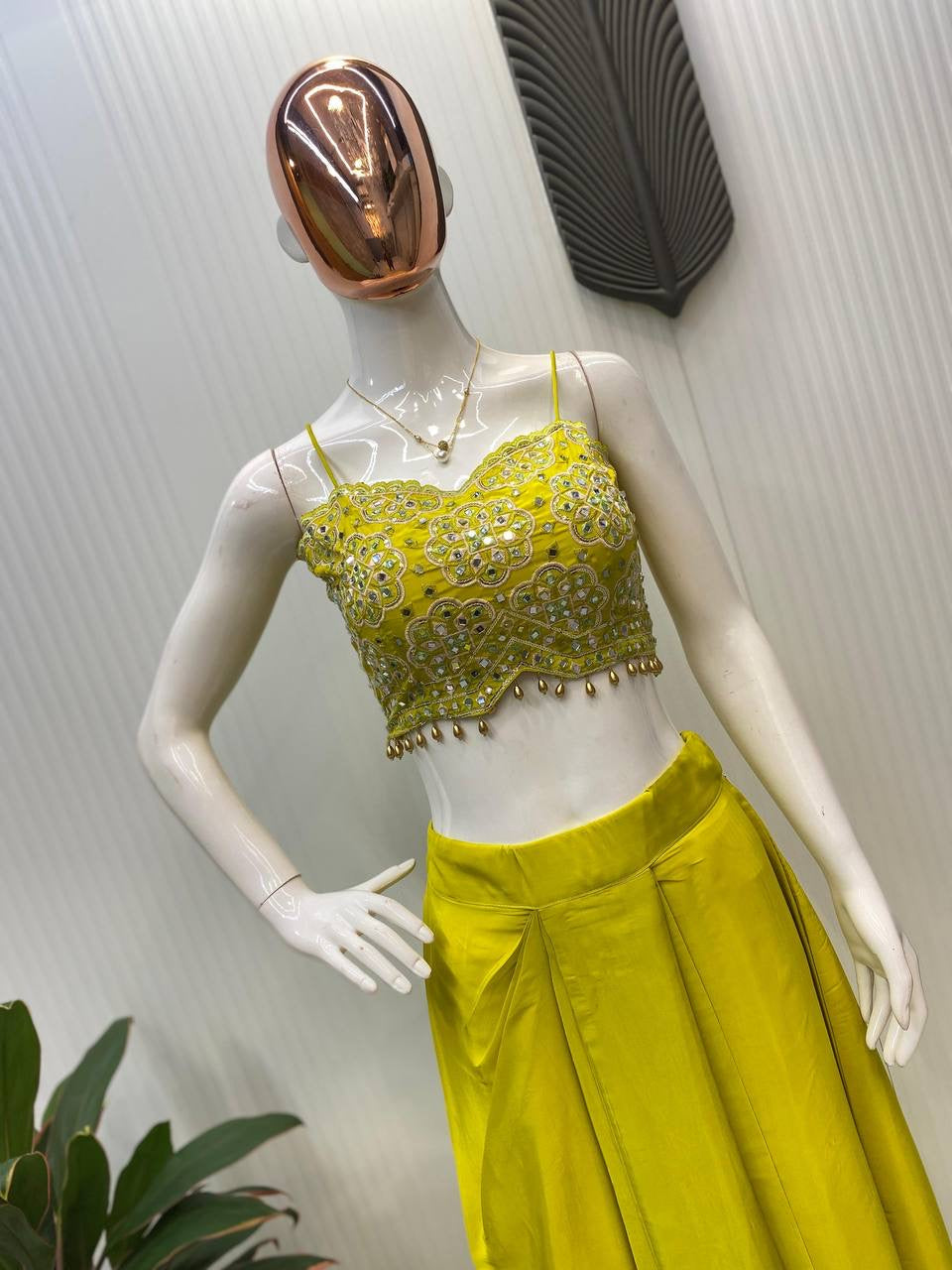 NEW DESIGNER STYLE DHOTI WITH TUBE BLOUSE AND SHRUG