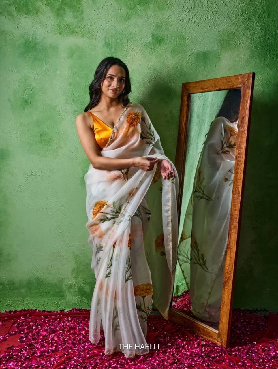 new exclusive floral handwork saree collection