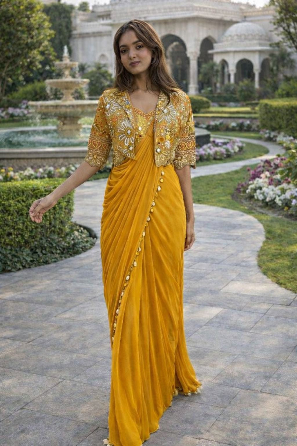 Experience effortless luxury with this premium ready-to-wear saree