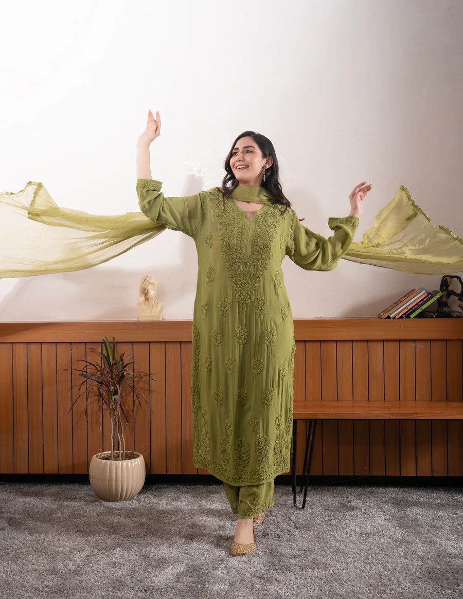 EXCLUSIVE GEORGETTE WITH EMBROIDERY SUIT WITH DUPATTA