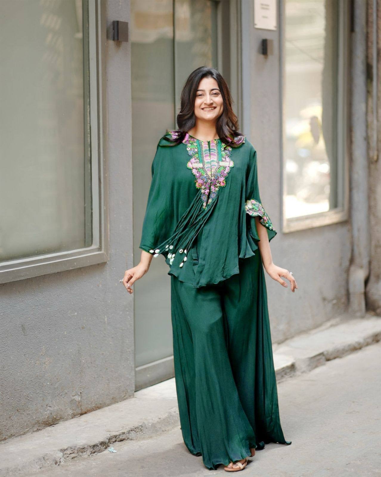 NEW TRENDY THREE PIECE INDO WESTERN WITH SEQUENCE EMBROIDERED WORK