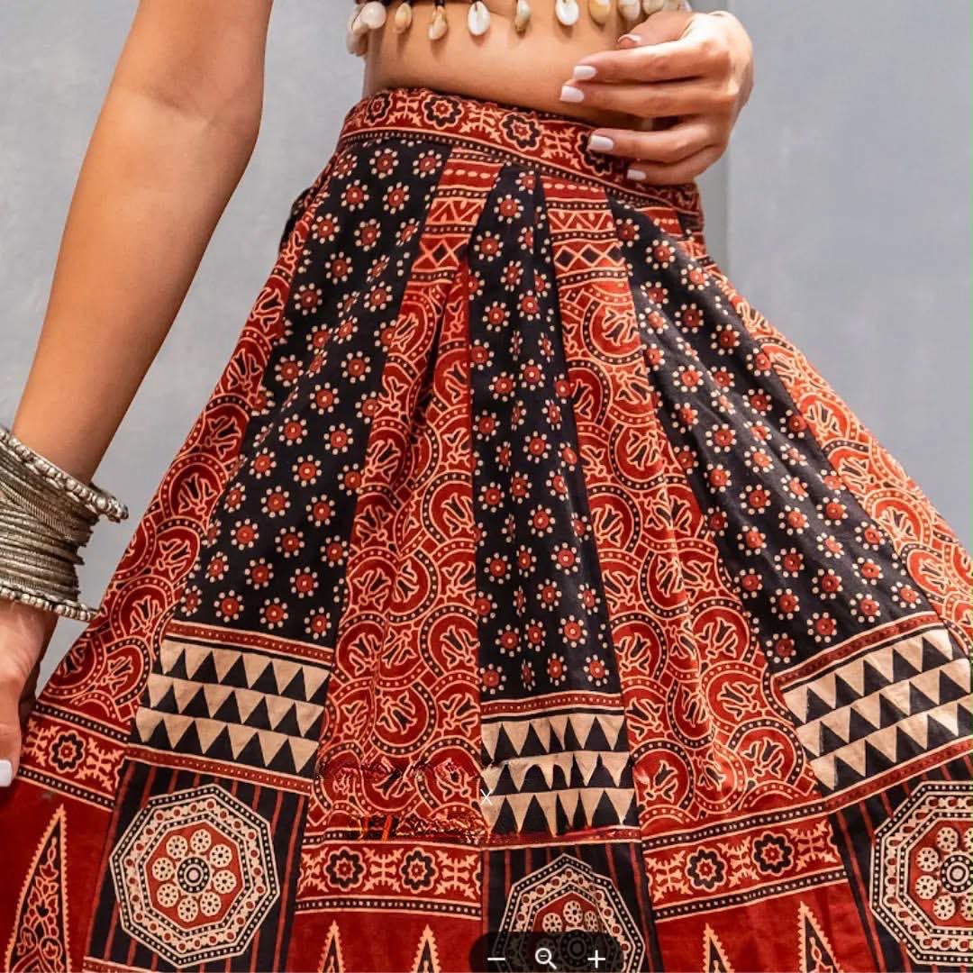 Premium Navratri Printed Cotton Lehenga Choli with Kalamkari Design
