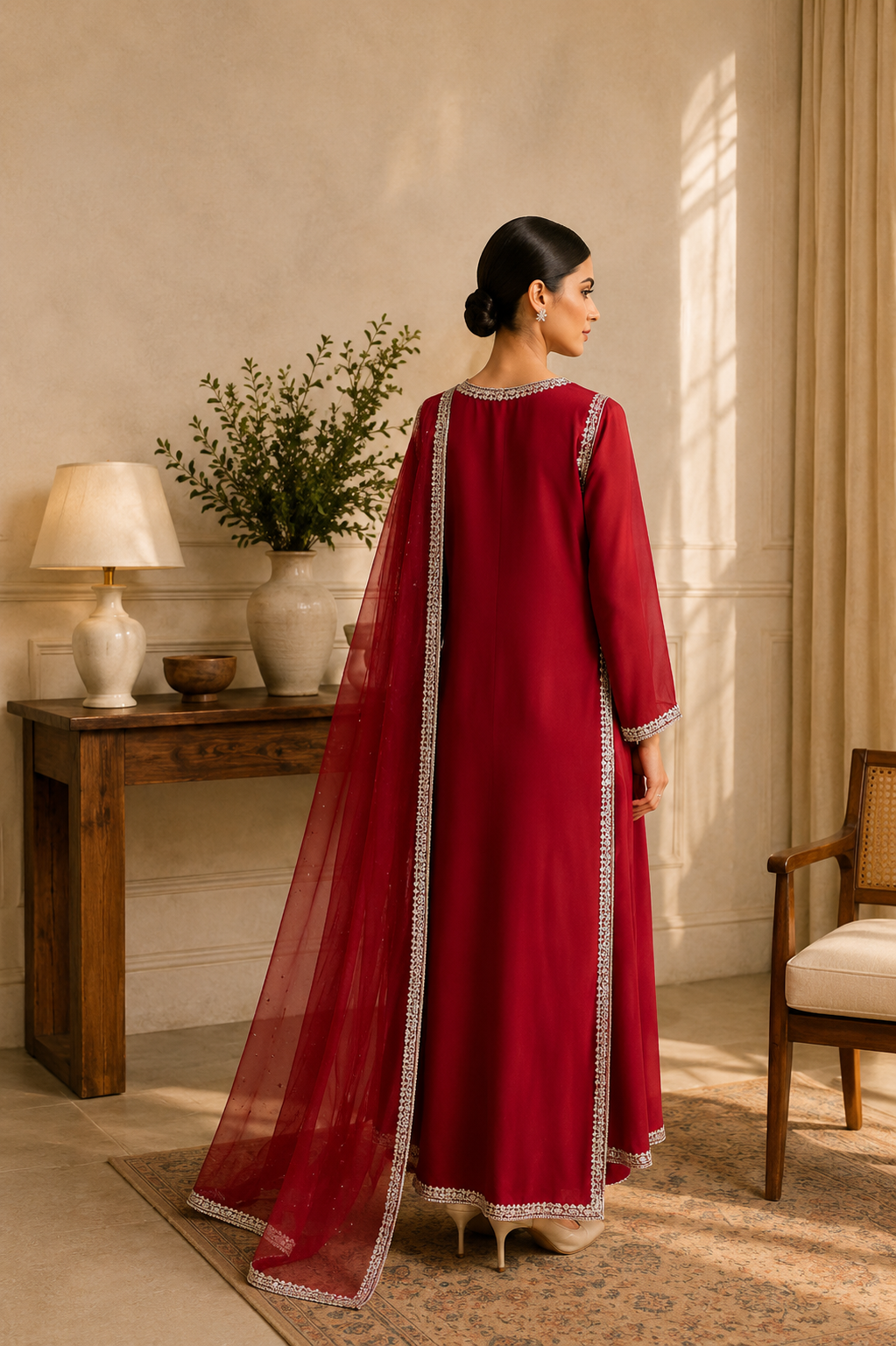 Saanjh Classic Crepe Suit Ensemble