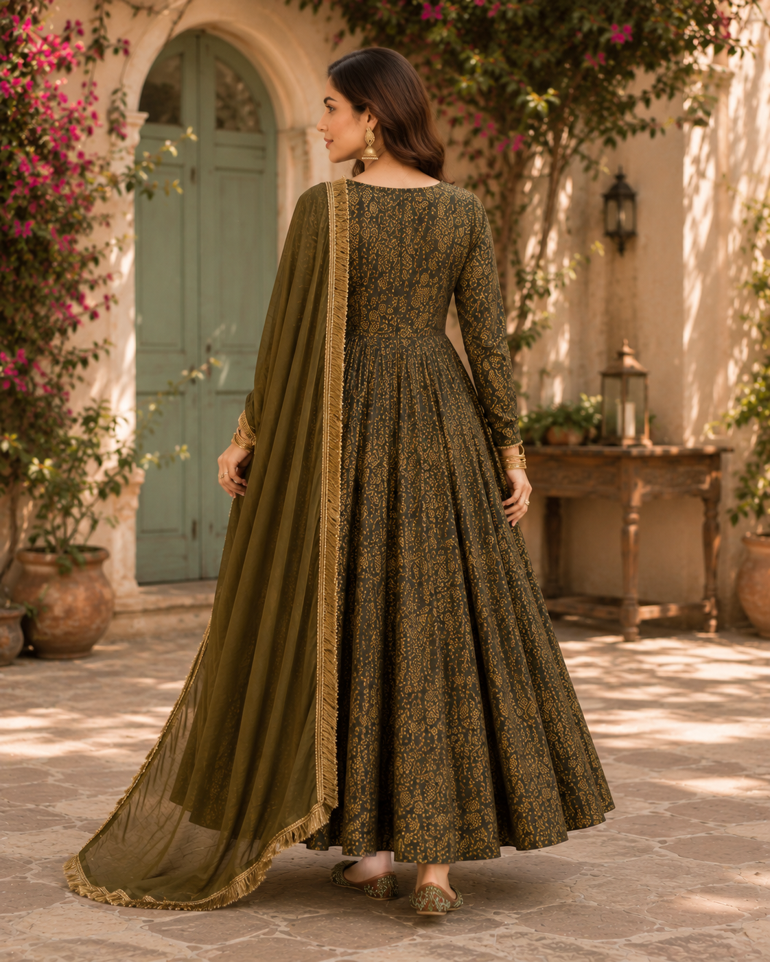 Noor Floral Brocade Jacquard Anarkali Set