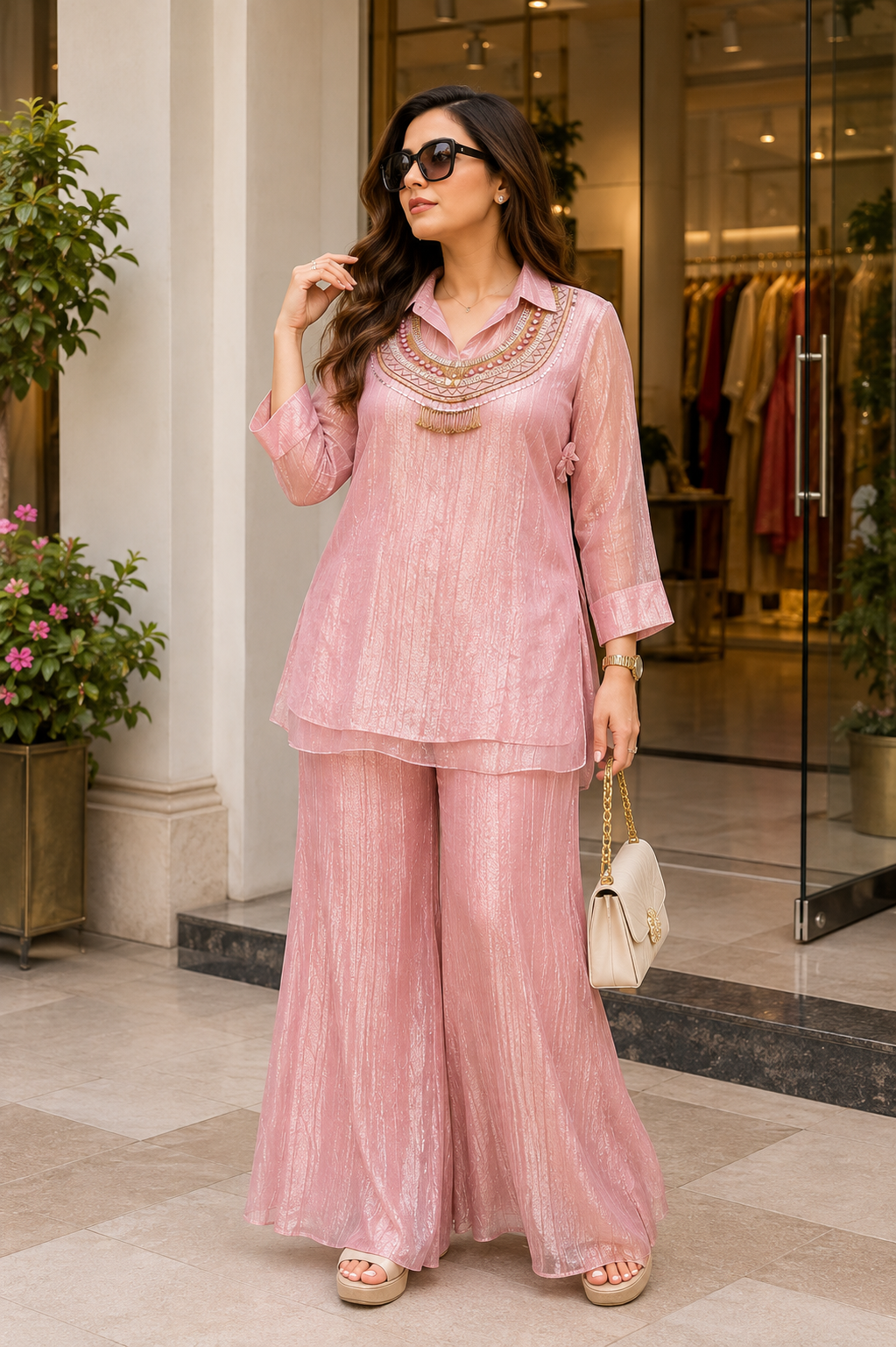 Festive Wear Co-ord Set with Hand Work