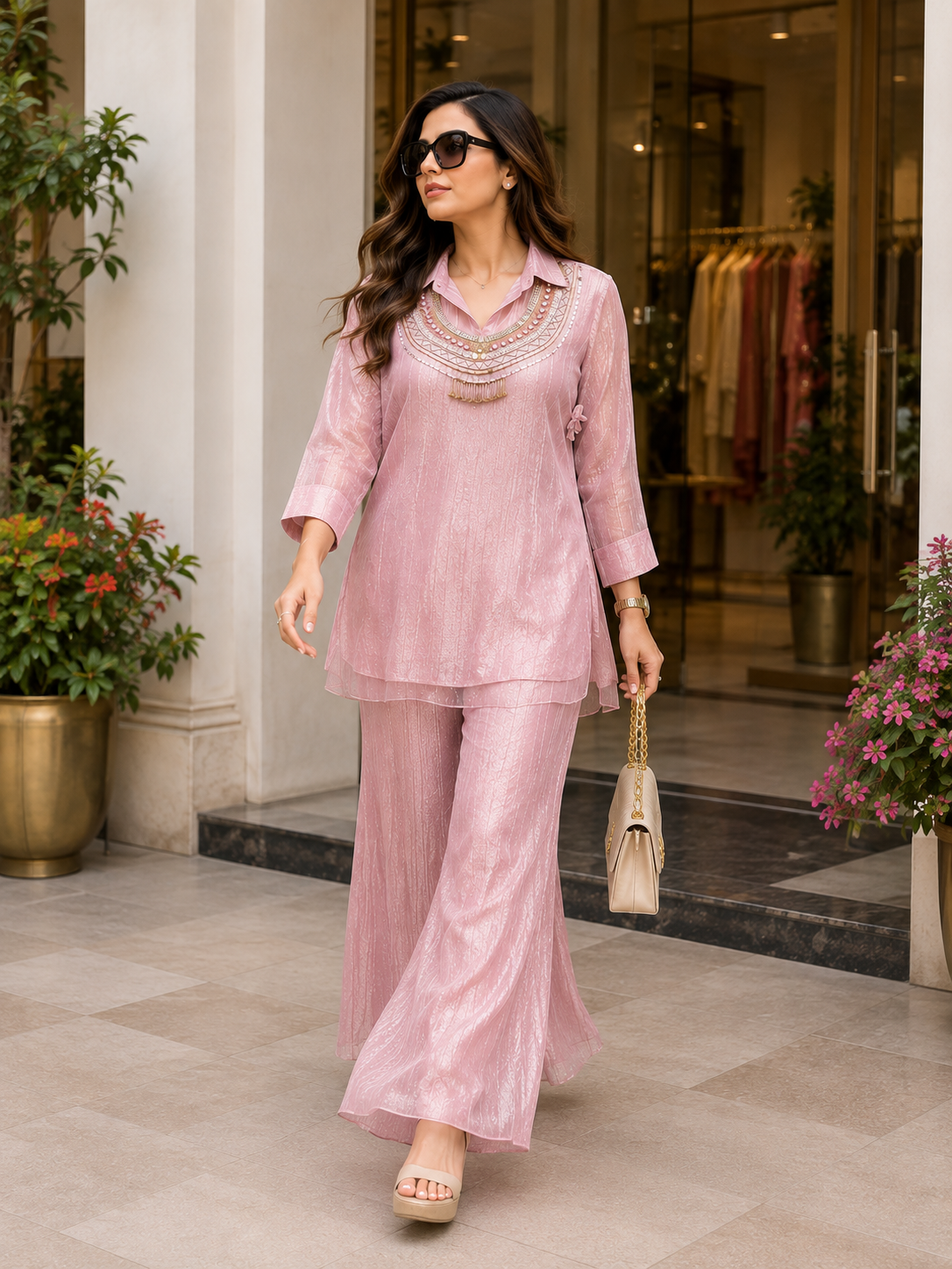 Festive Wear Co-ord Set with Hand Work