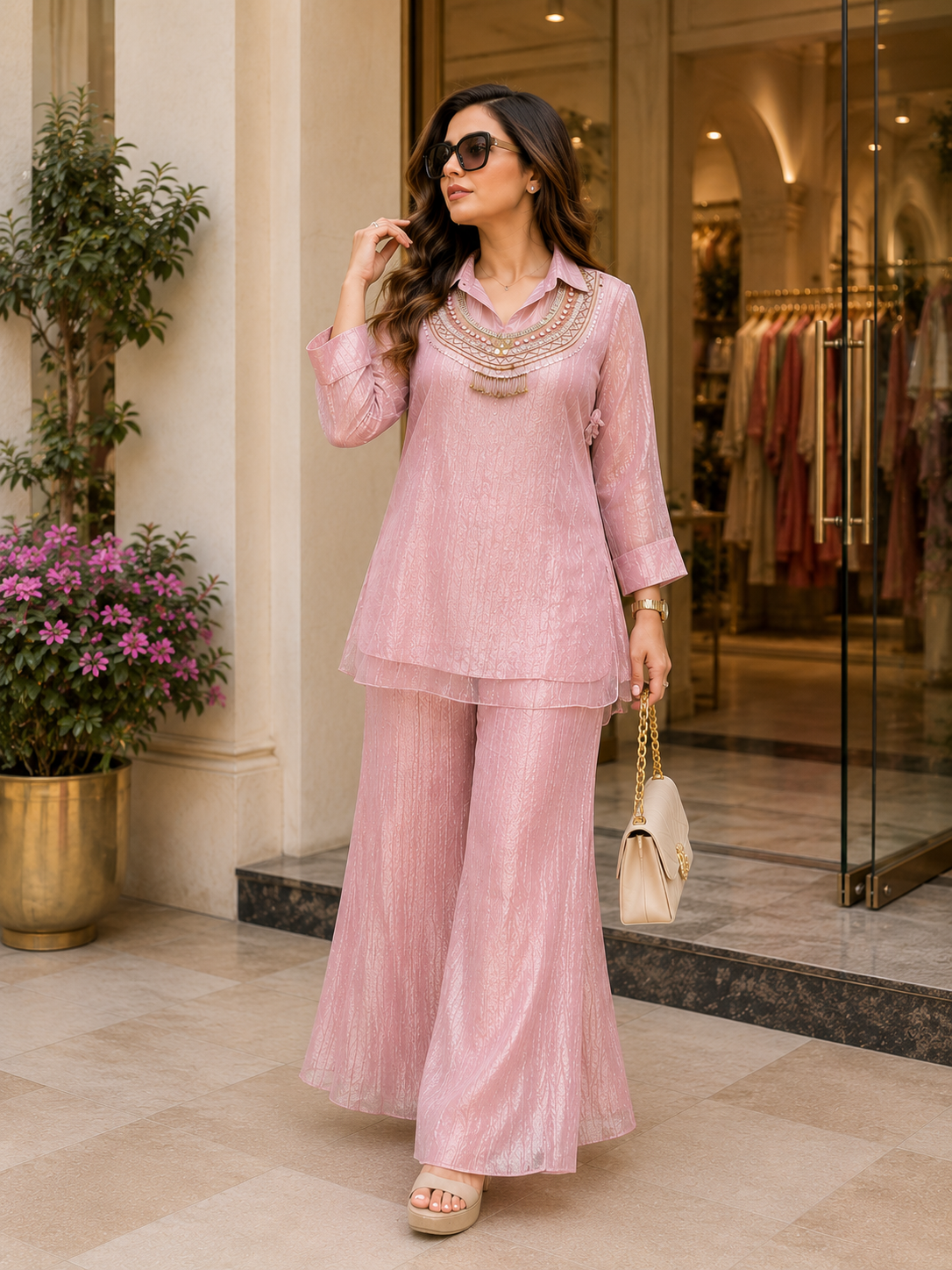 Festive Wear Co-ord Set with Hand Work